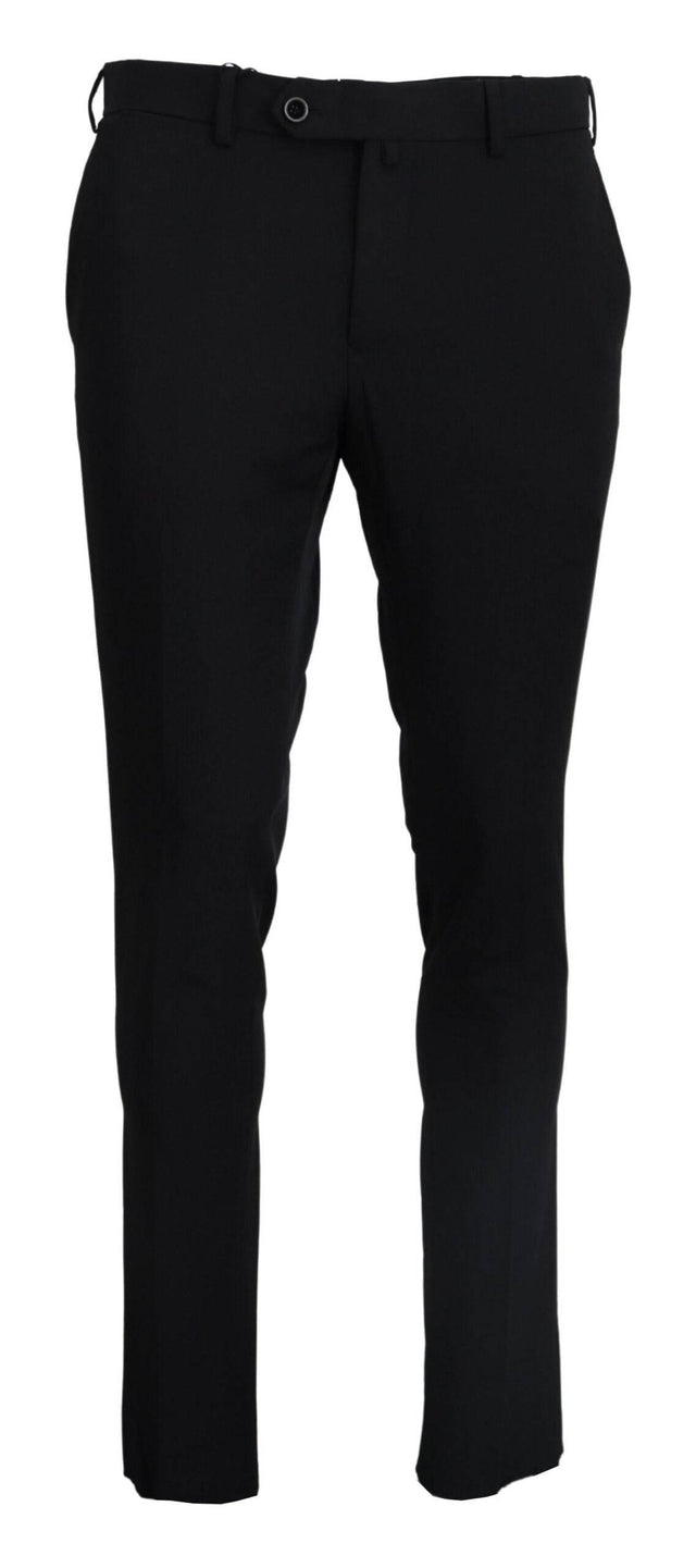 Domenico Tagliente Elegant Black Italian Dress Pants - Hilstor