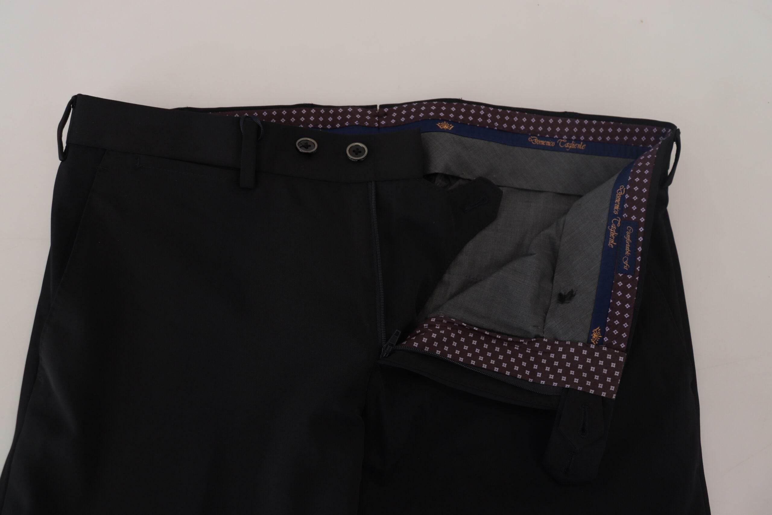 Domenico Tagliente Elegant Black Italian Dress Pants - Hilstor