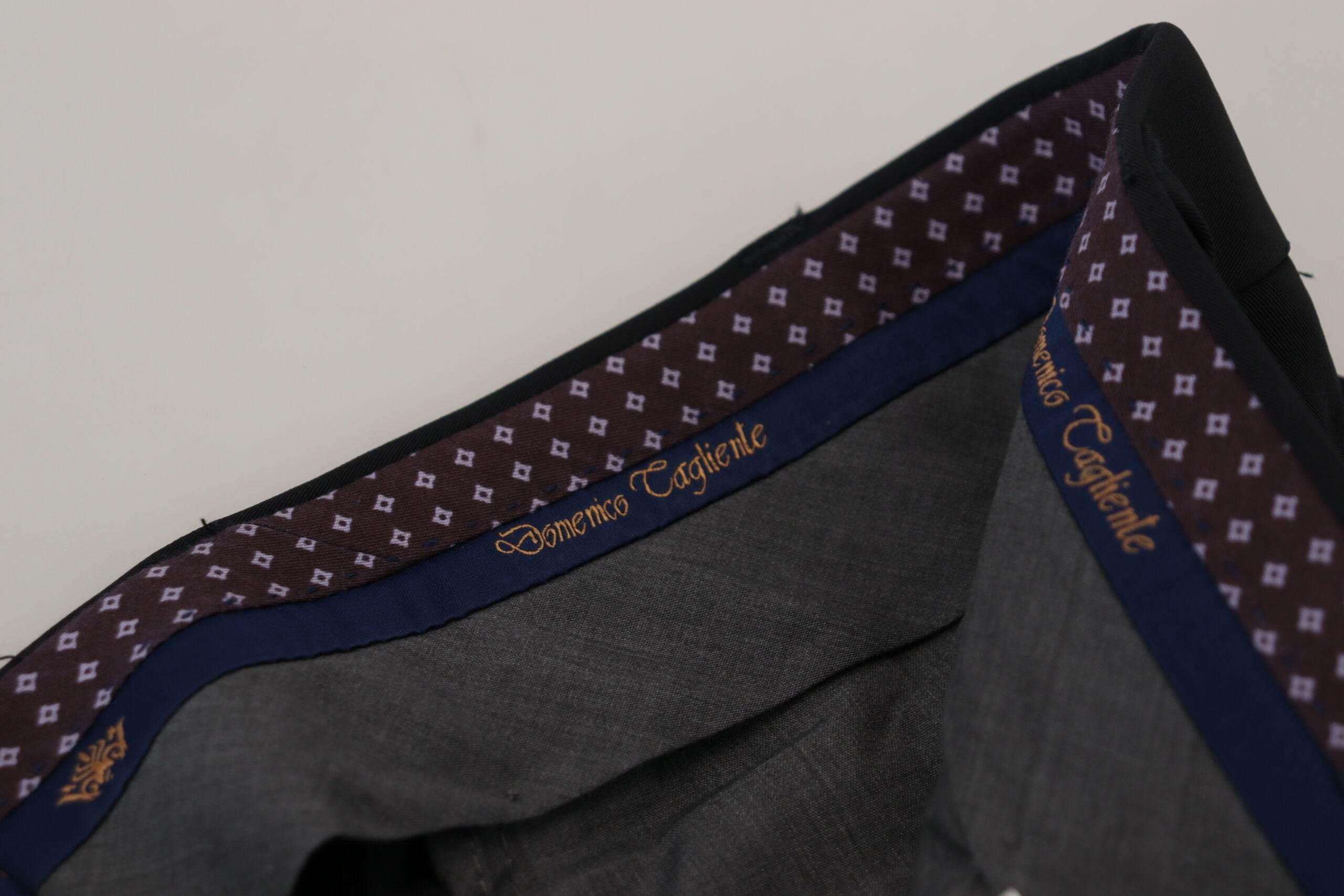 Domenico Tagliente Black Polyester Tapered Dress Pants - Hilstor