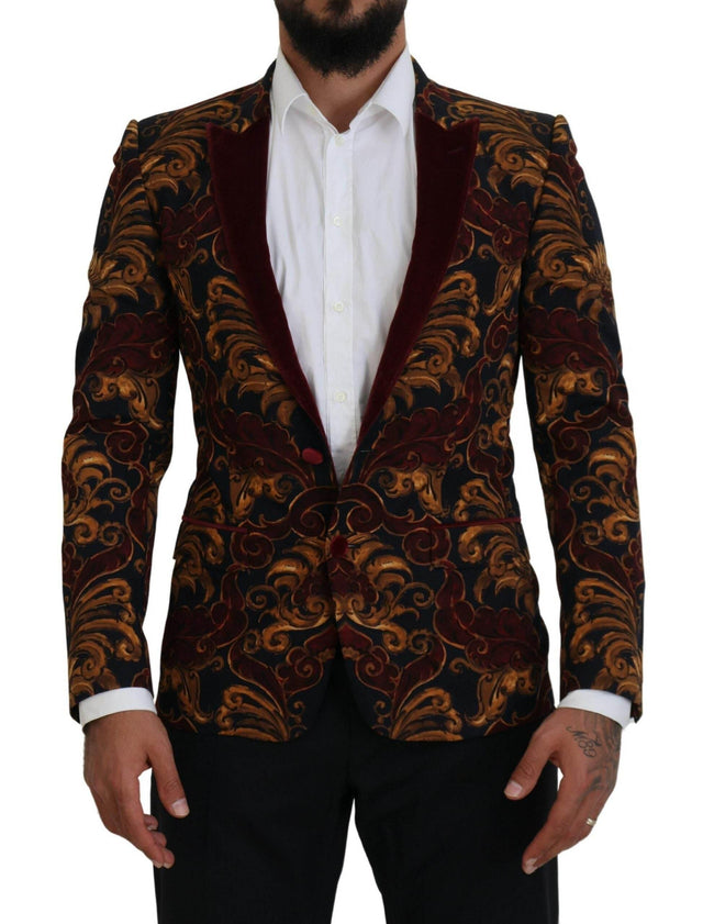 Dolce & Gabbana Elegant Multicolor Wool Blend Blazer - Hilstor