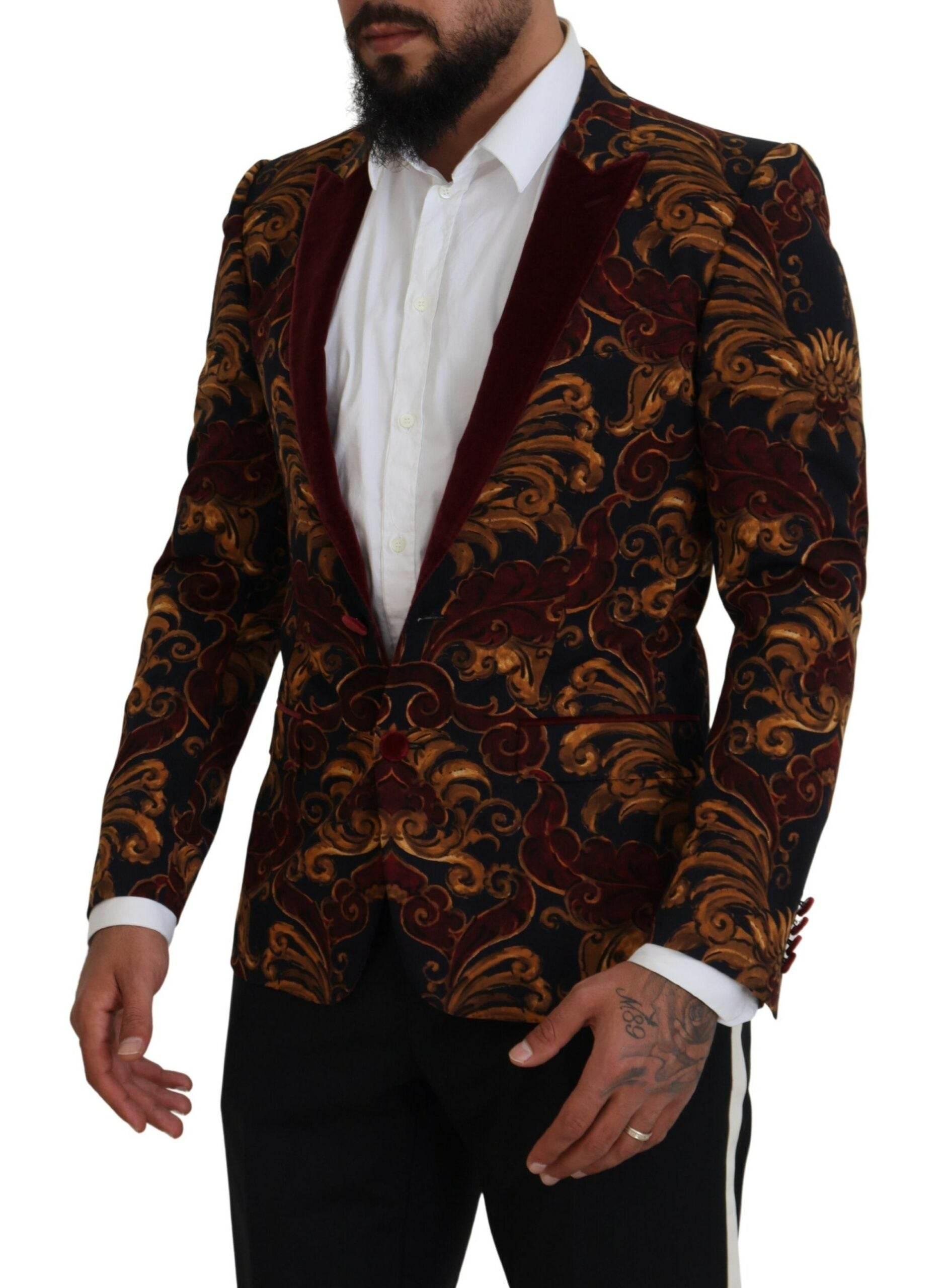 Dolce & Gabbana Elegant Multicolor Wool Blend Blazer - Hilstor