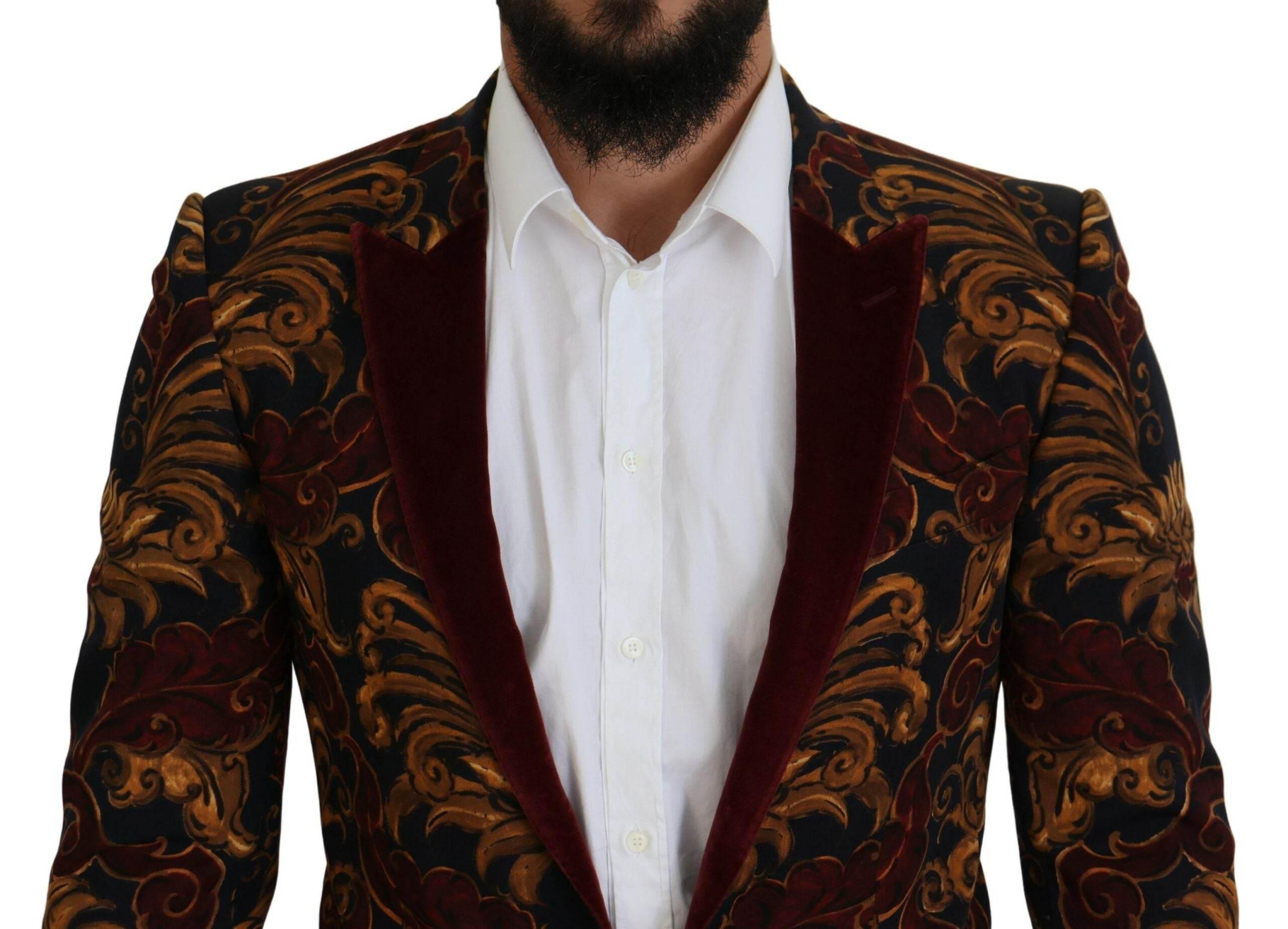 Dolce & Gabbana Elegant Multicolor Wool Blend Blazer - Hilstor
