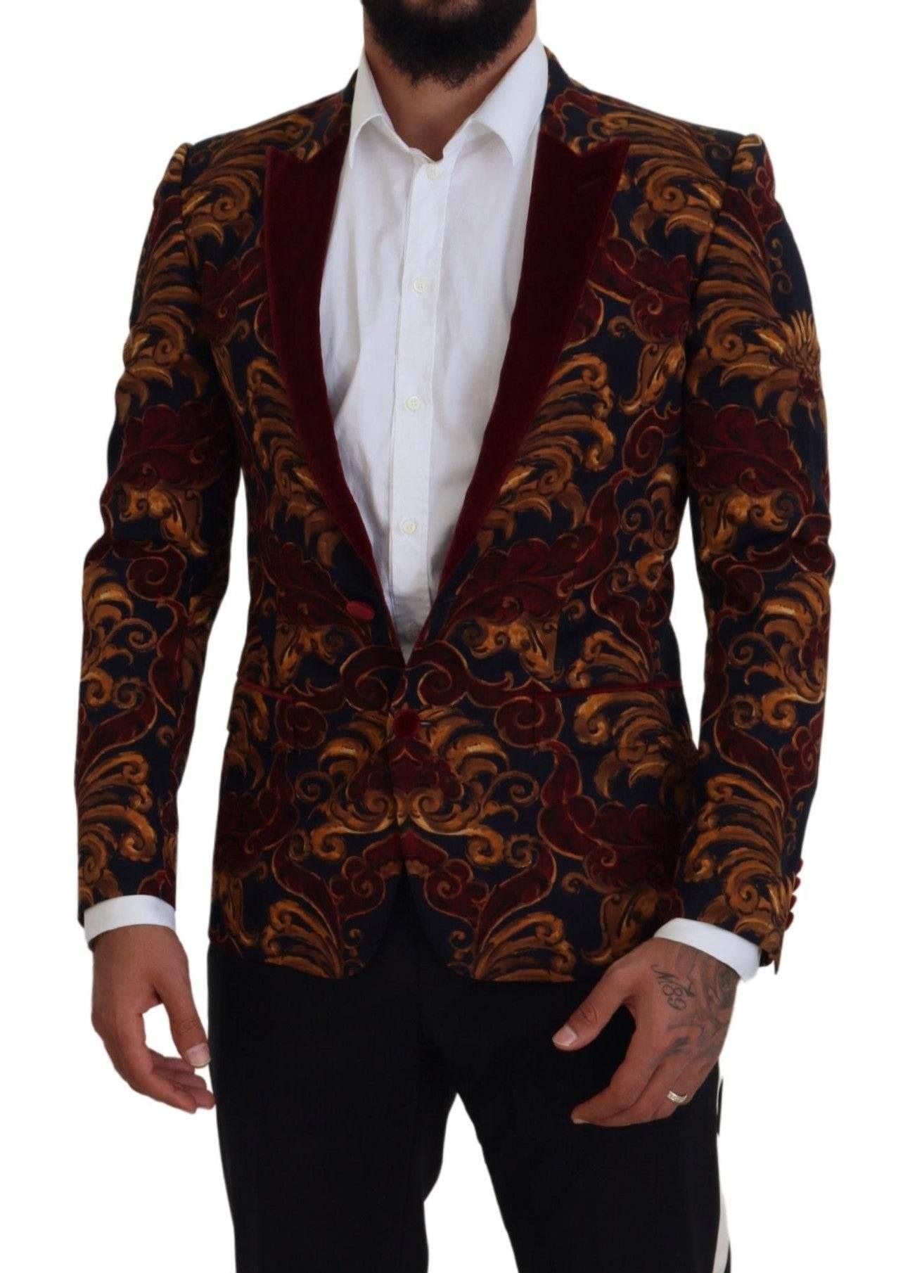 Dolce & Gabbana Elegant Multicolor Wool Blend Blazer - Hilstor