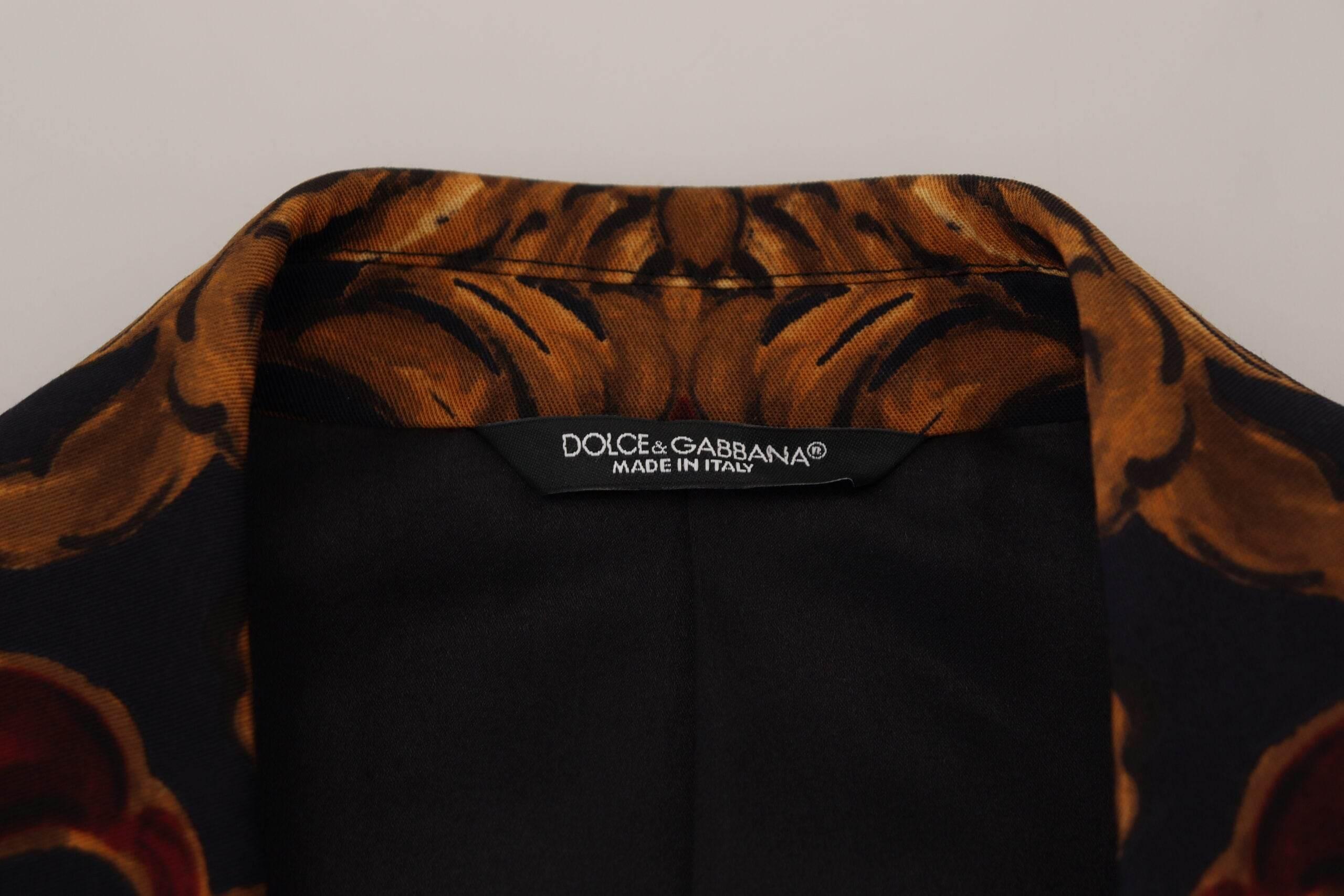 Dolce & Gabbana Elegant Multicolor Wool Blend Blazer - Hilstor