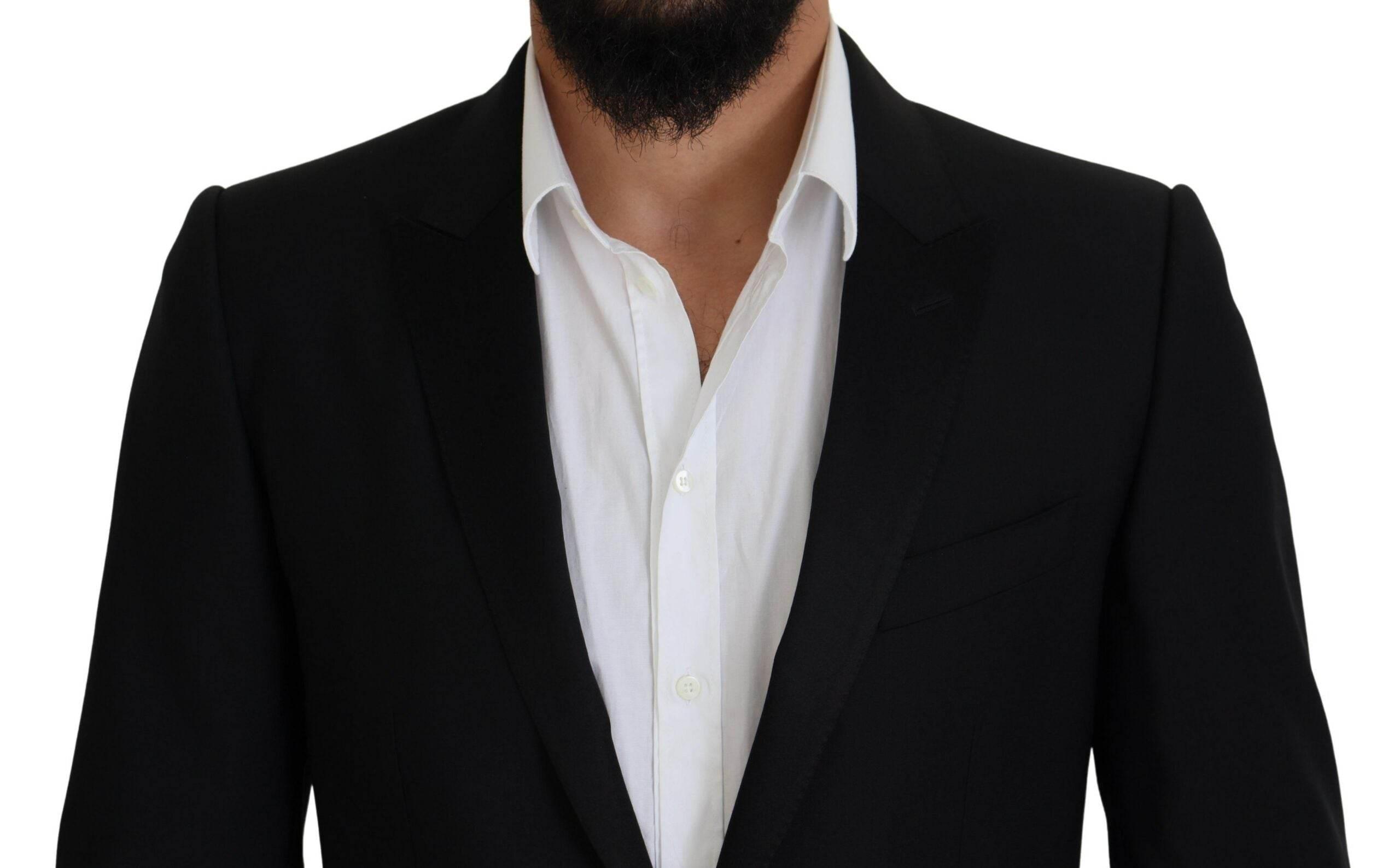 Dolce & Gabbana Black Slim Fit Formal Martini Blazer - Hilstor