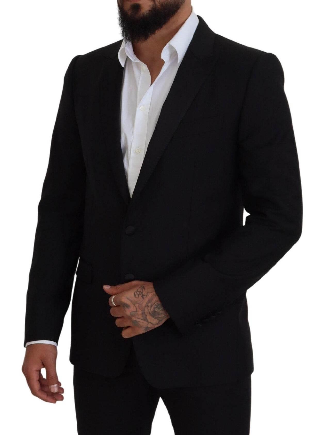 Dolce & Gabbana Black Slim Fit Formal Martini Blazer - Hilstor