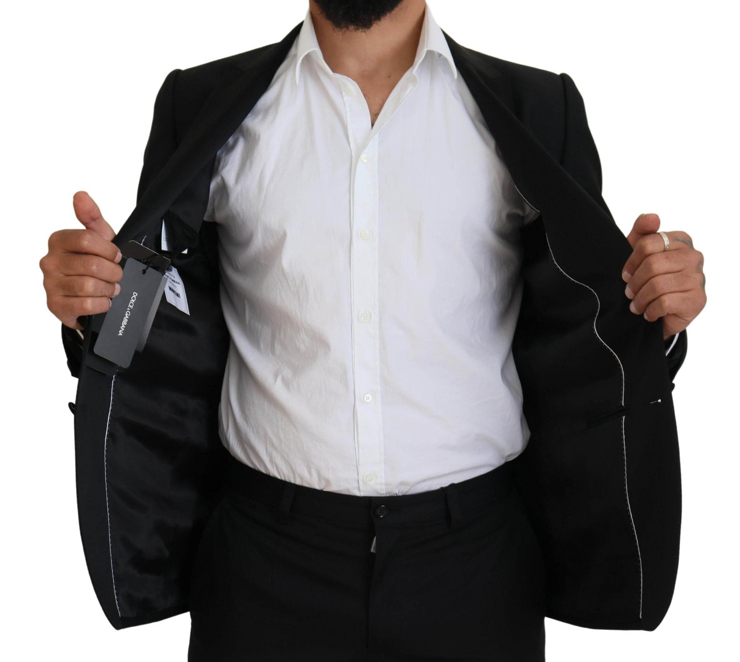 Dolce & Gabbana Black Slim Fit Formal Martini Blazer - Hilstor