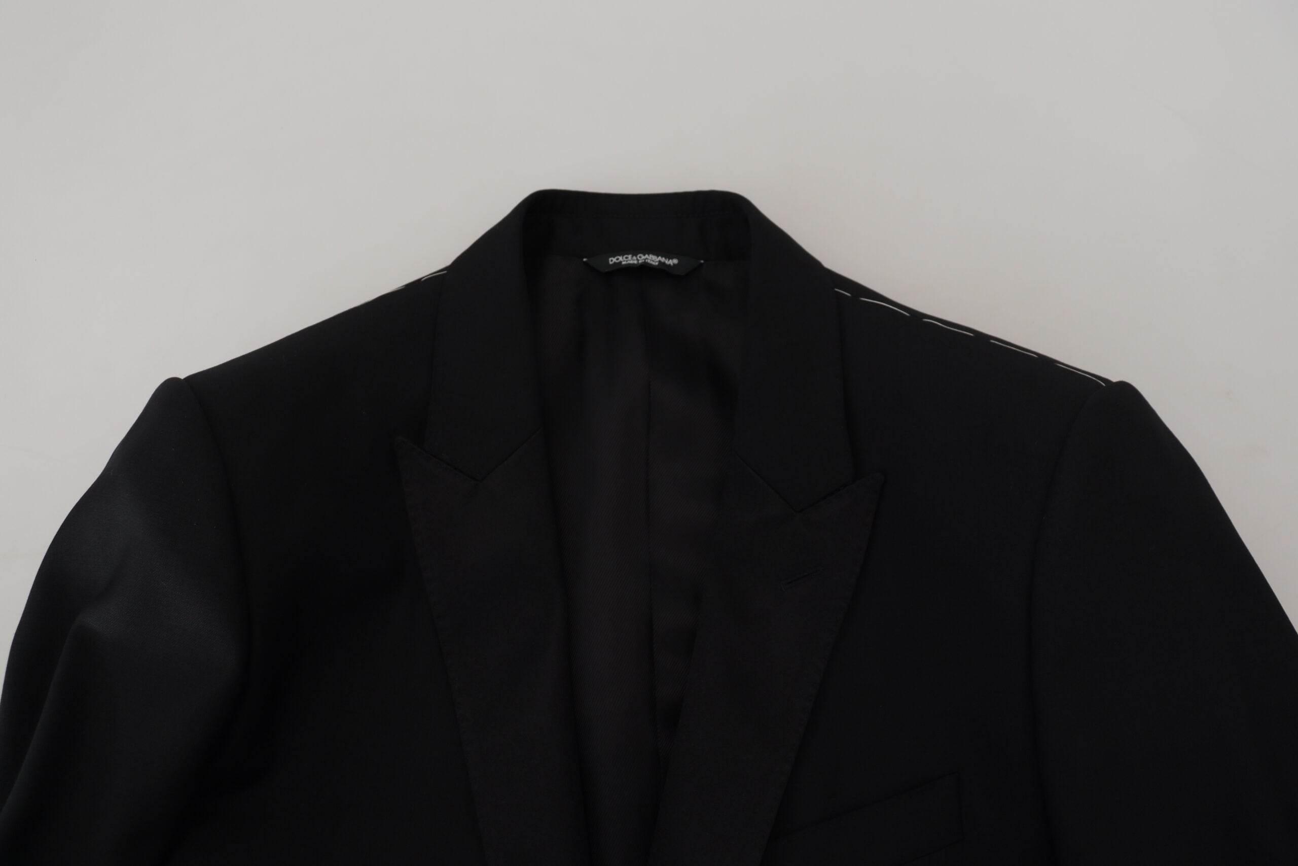 Dolce & Gabbana Black Slim Fit Formal Martini Blazer - Hilstor
