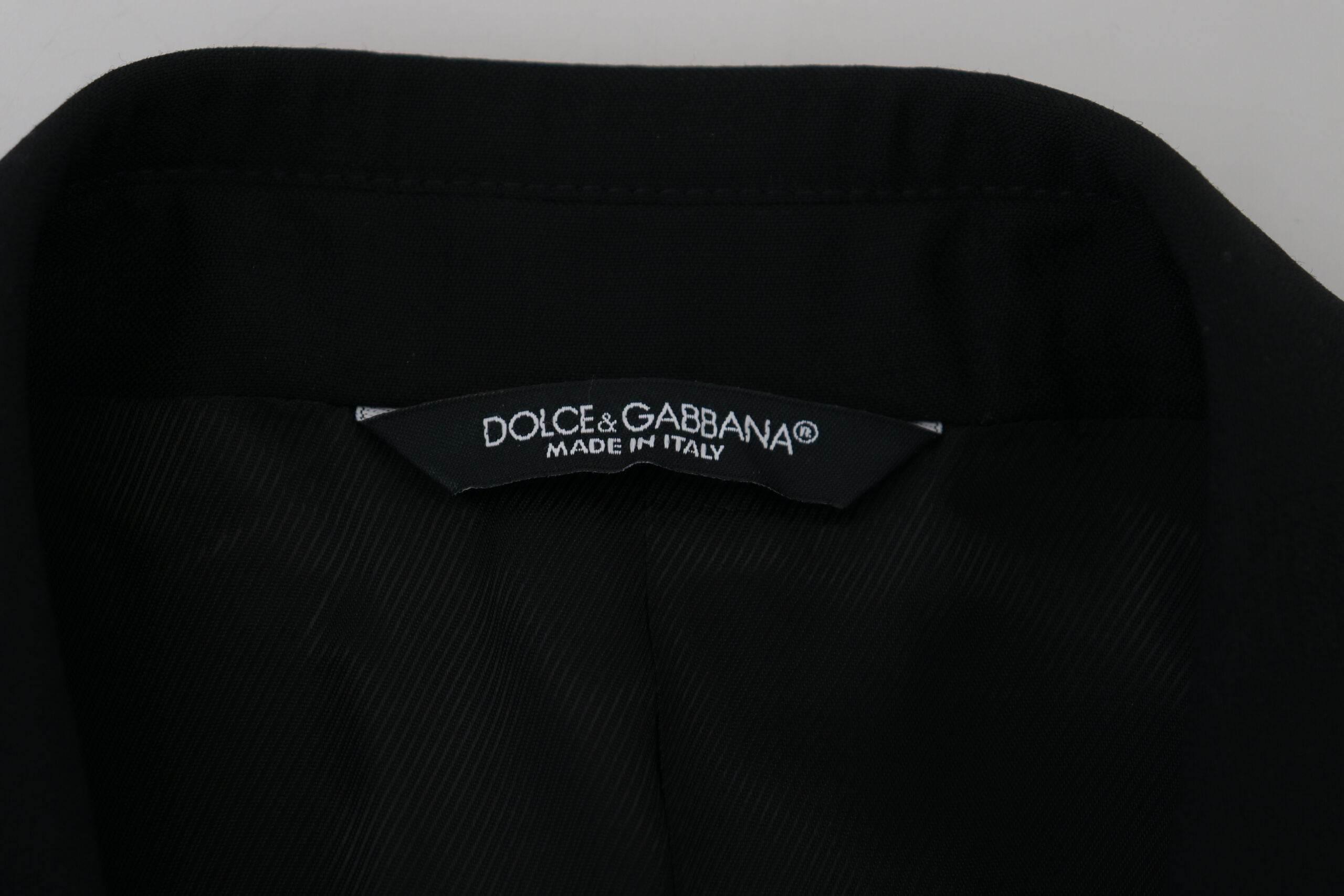 Dolce & Gabbana Black Slim Fit Formal Martini Blazer - Hilstor