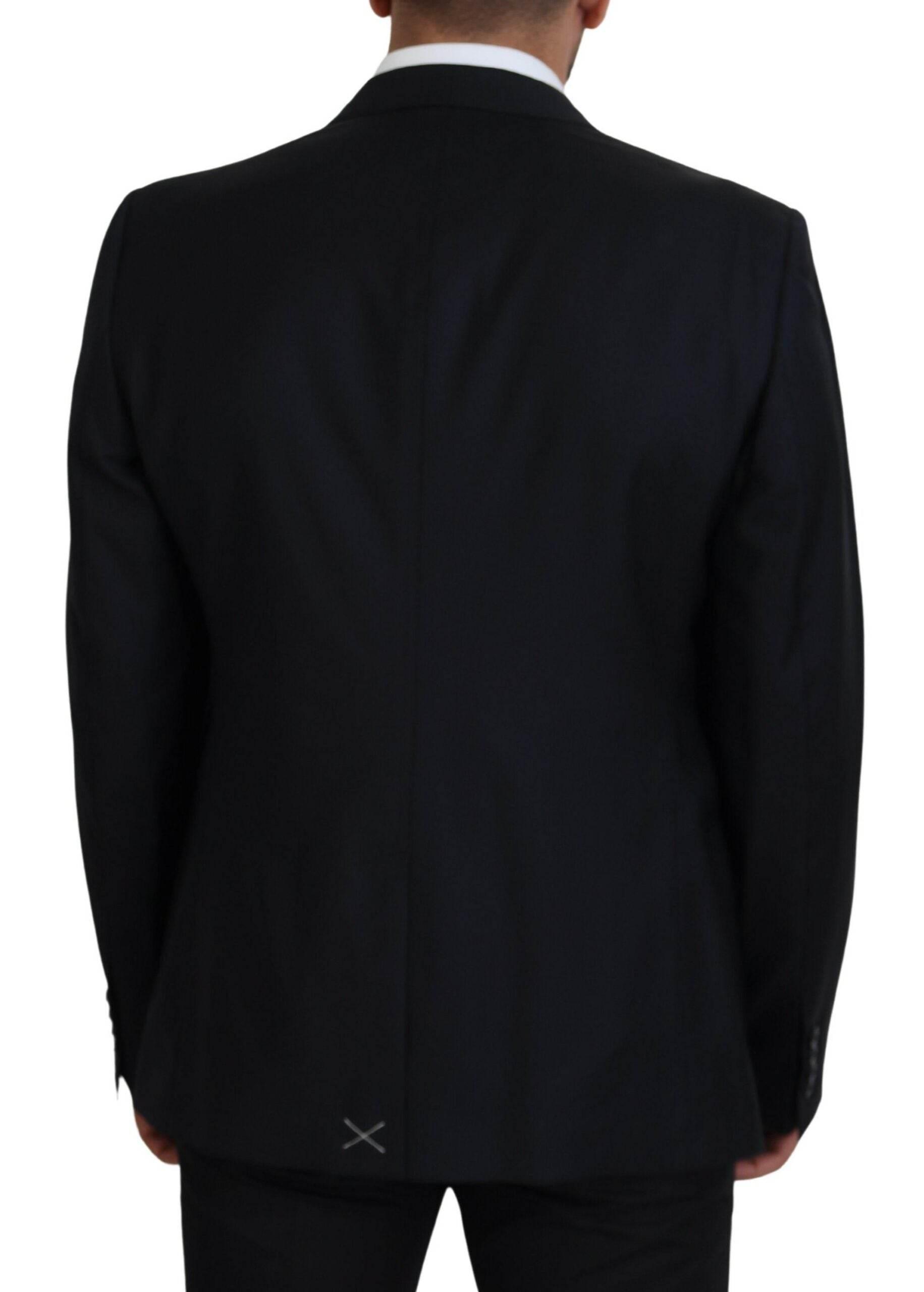 Dolce & Gabbana Dark Blue Wool Formal Sicilia Blazer - Hilstor