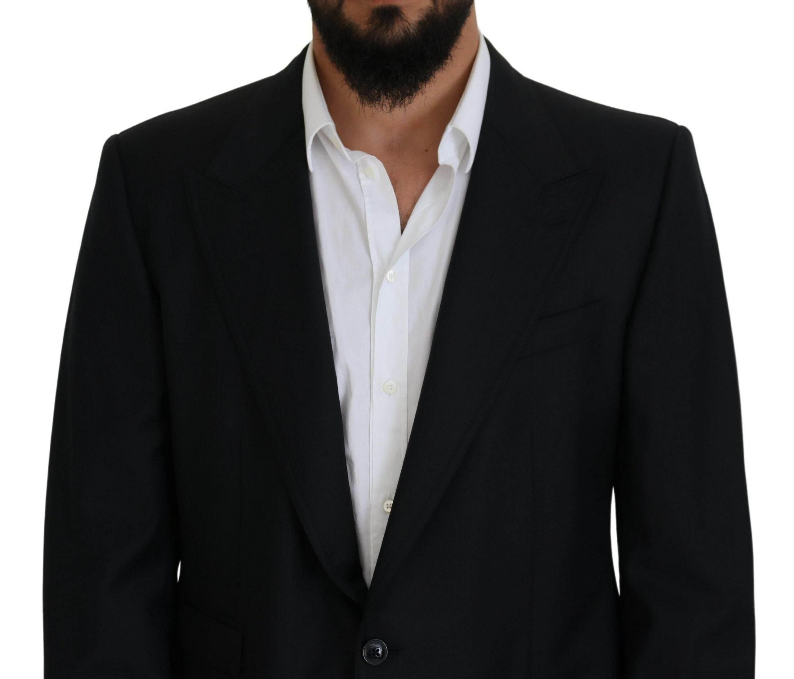 Dolce & Gabbana Dark Blue Wool Formal Sicilia Blazer - Hilstor