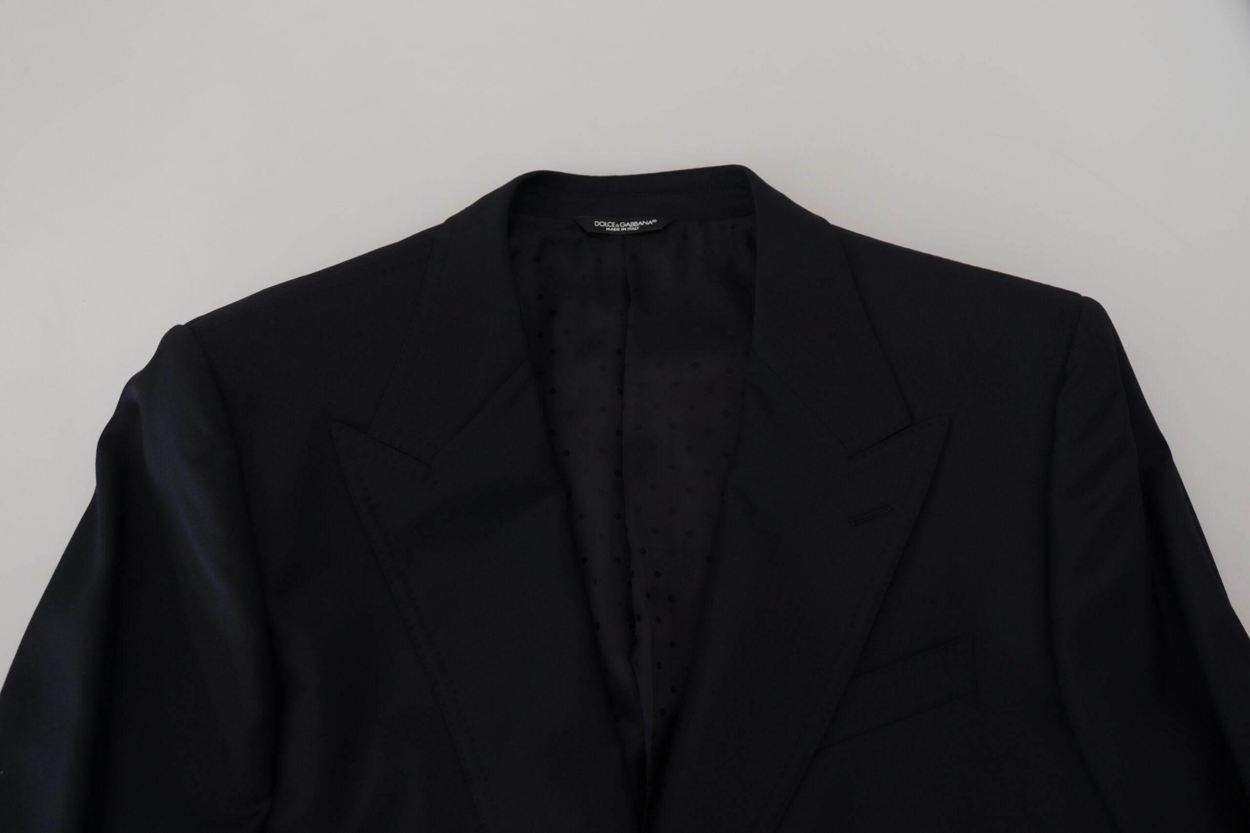 Dolce & Gabbana Dark Blue Wool Formal Sicilia Blazer - Hilstor