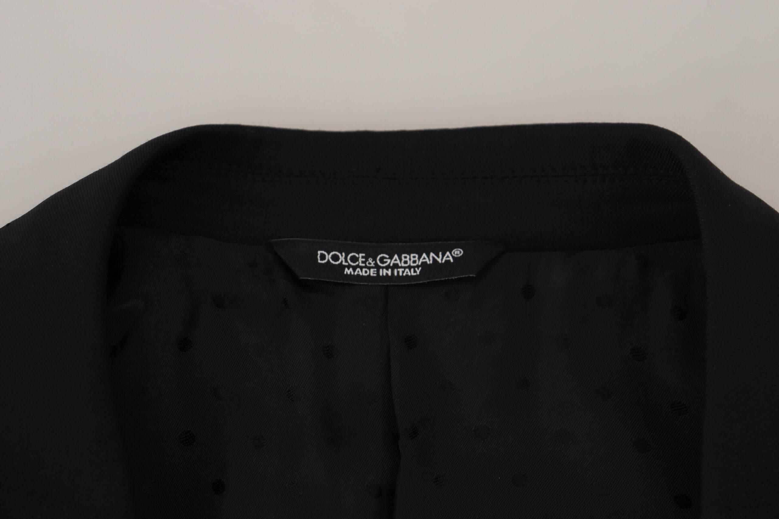 Dolce & Gabbana Dark Blue Wool Formal Sicilia Blazer - Hilstor