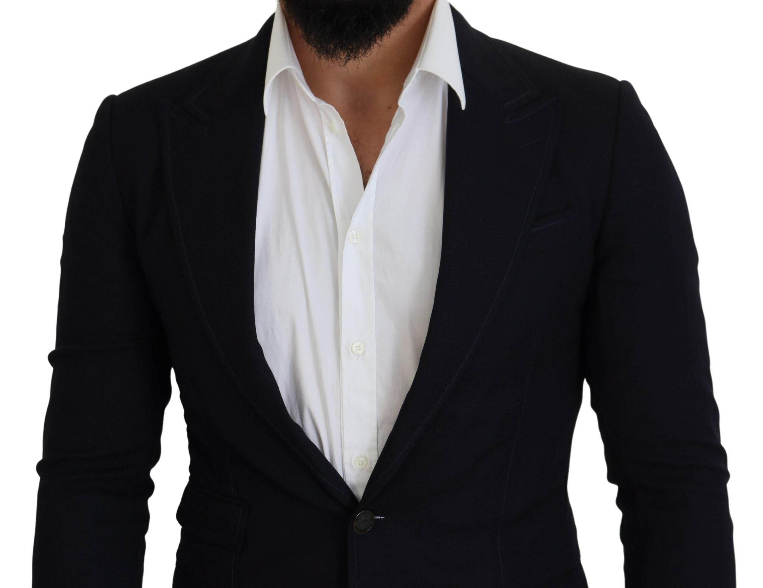 Dolce & Gabbana Blue Wool Formal Taormina Blazer - Hilstor