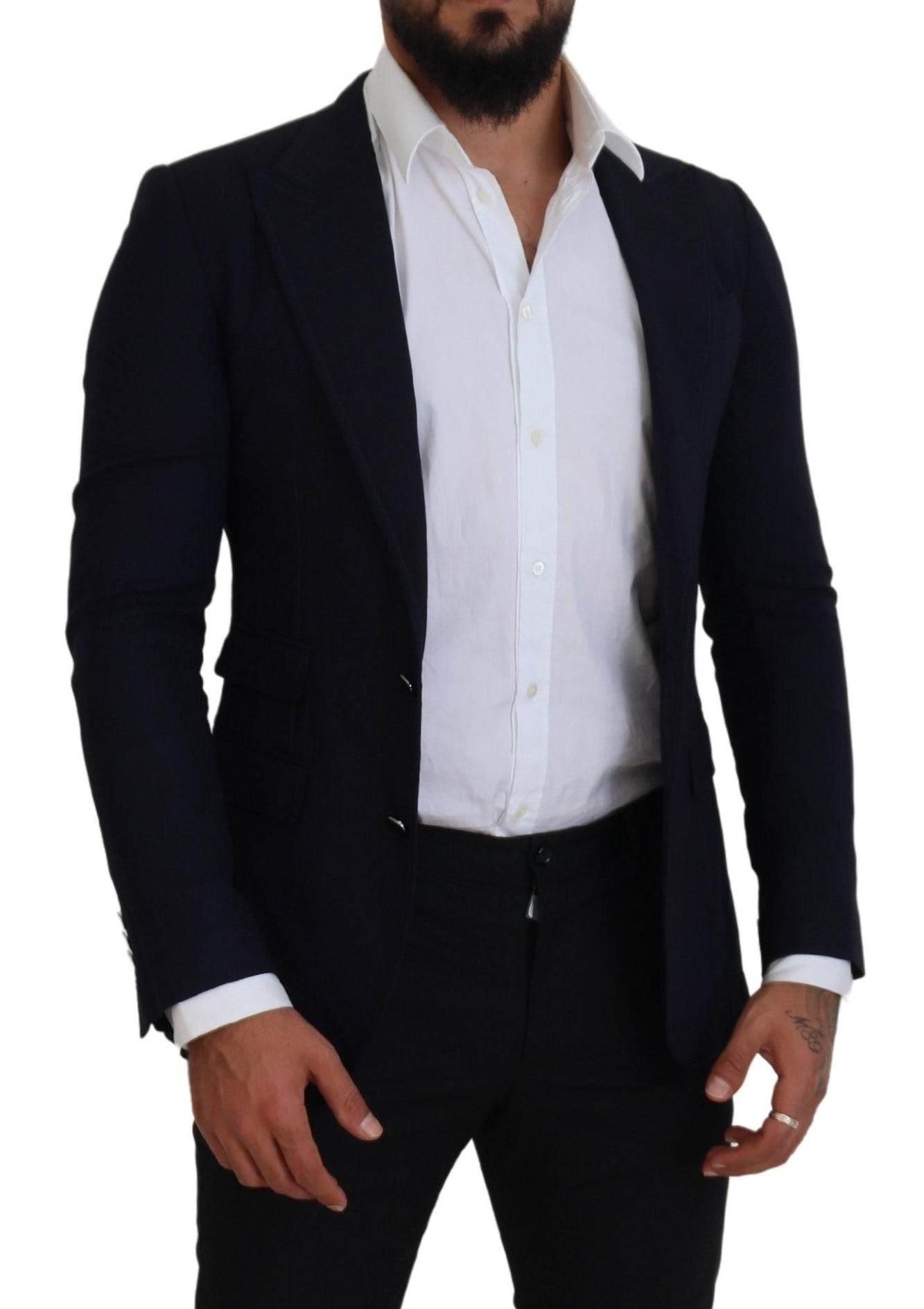 Dolce & Gabbana Blue Wool Formal Taormina Blazer - Hilstor