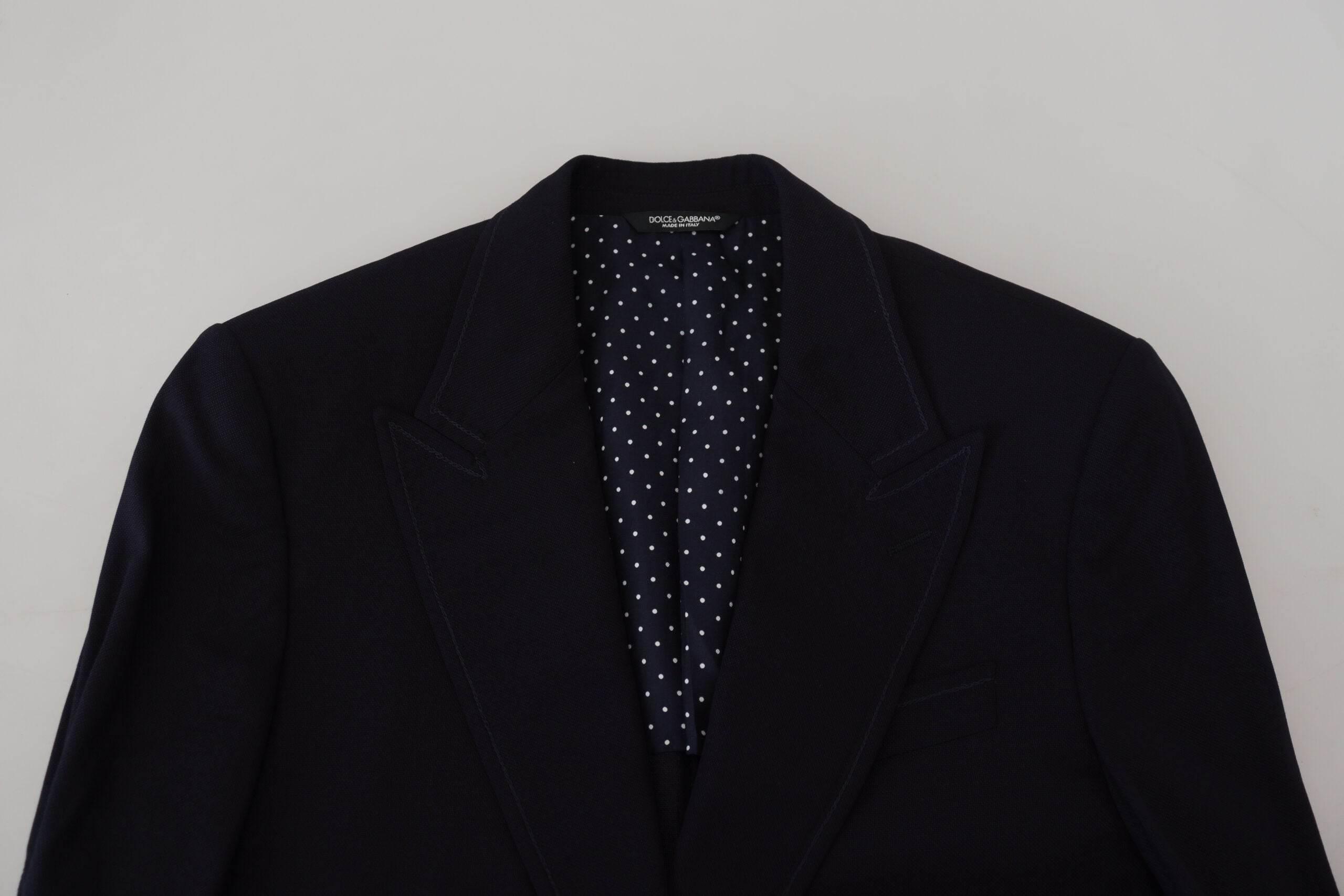 Dolce & Gabbana Blue Wool Formal Taormina Blazer - Hilstor