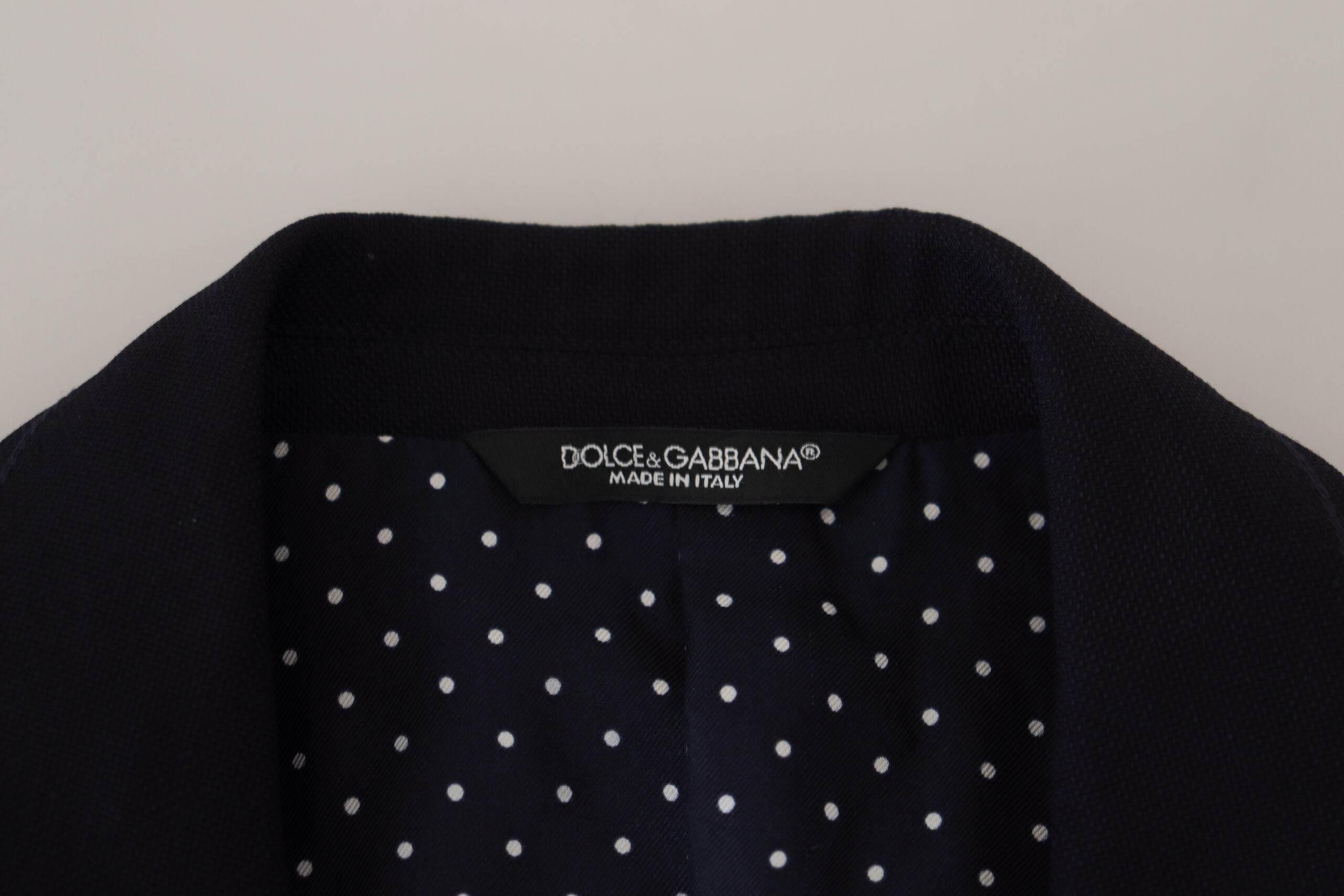 Dolce & Gabbana Blue Wool Formal Taormina Blazer - Hilstor