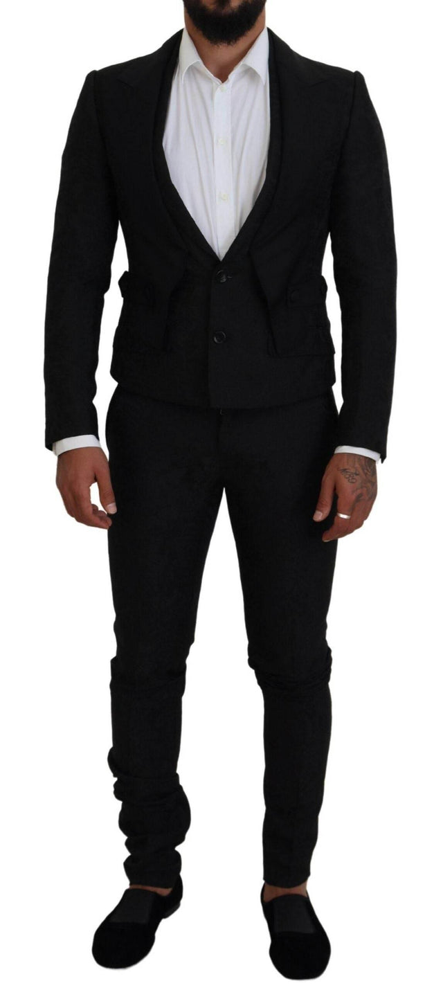 Dolce & Gabbana Black Polyester Men 2 Piece MARTINI Suit - Hilstor
