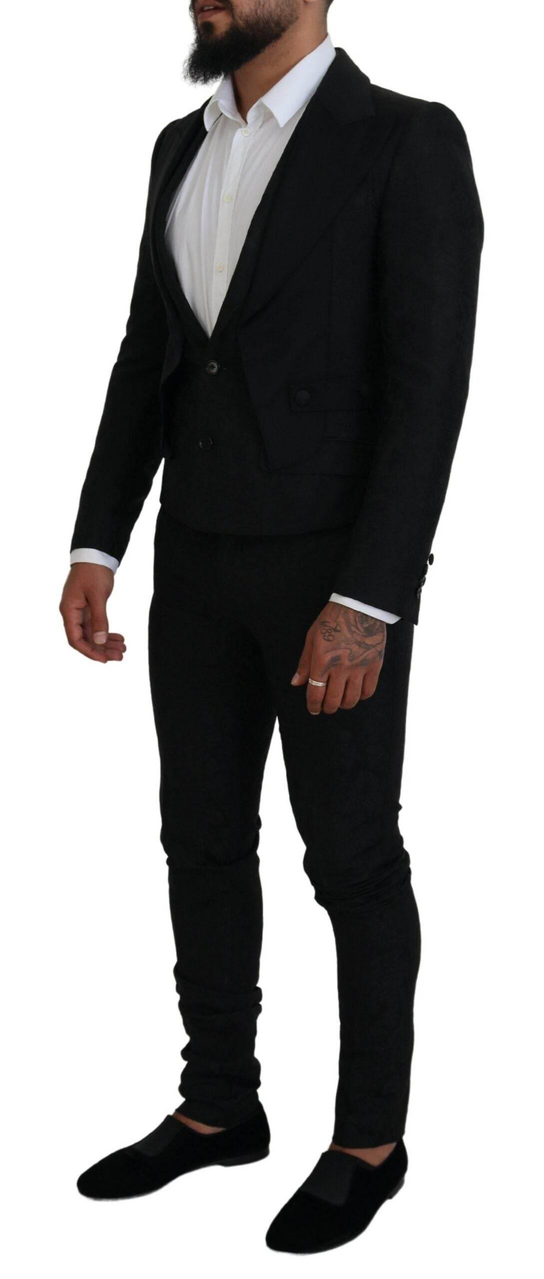 Dolce & Gabbana Black Polyester Men 2 Piece MARTINI Suit - Hilstor