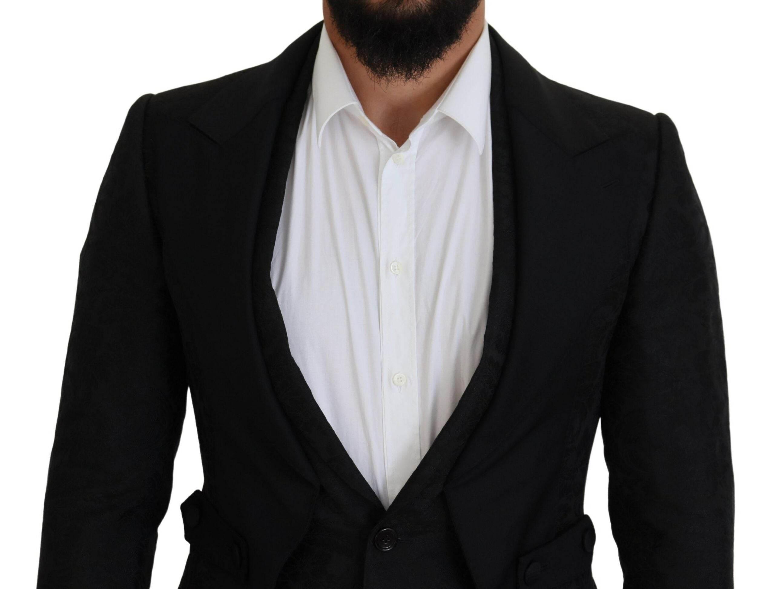 Dolce & Gabbana Black Polyester Men 2 Piece MARTINI Suit - Hilstor