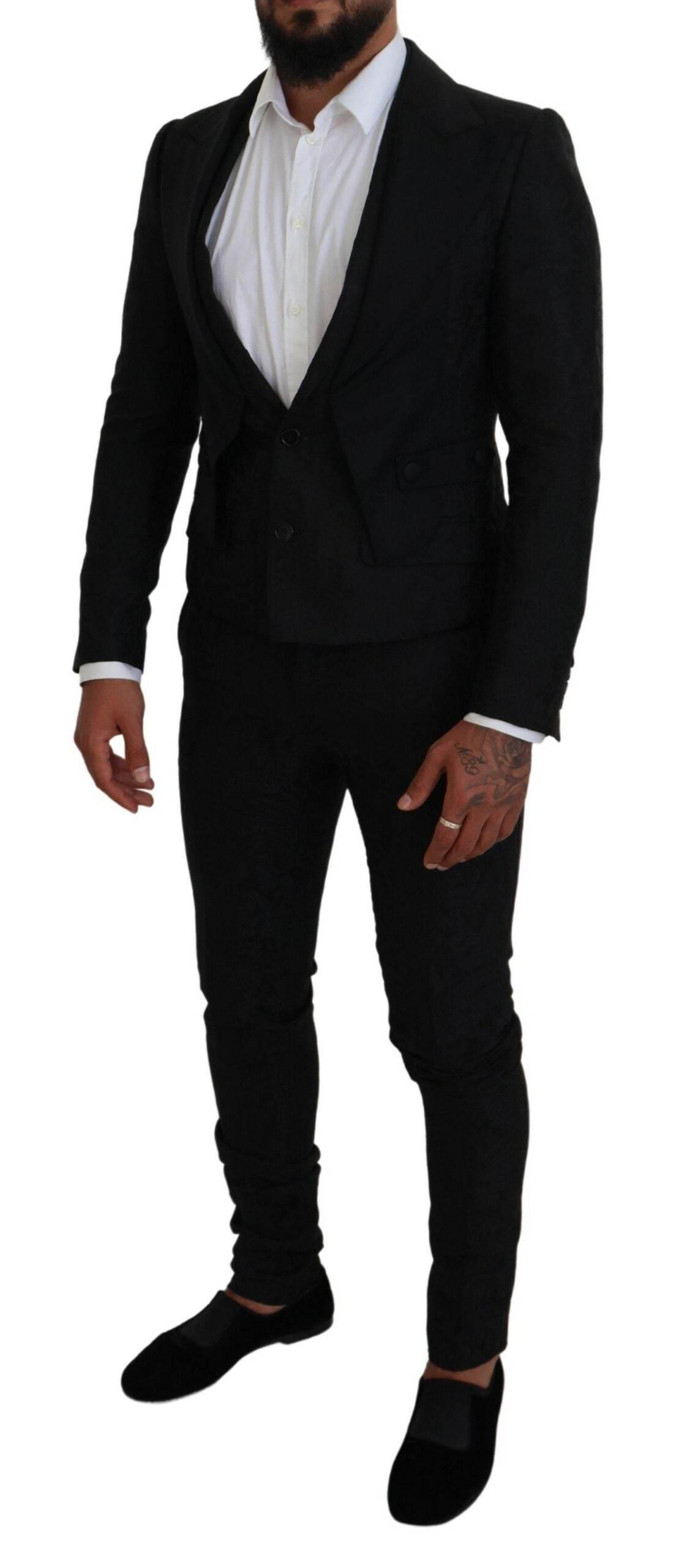 Dolce & Gabbana Black Polyester Men 2 Piece MARTINI Suit - Hilstor