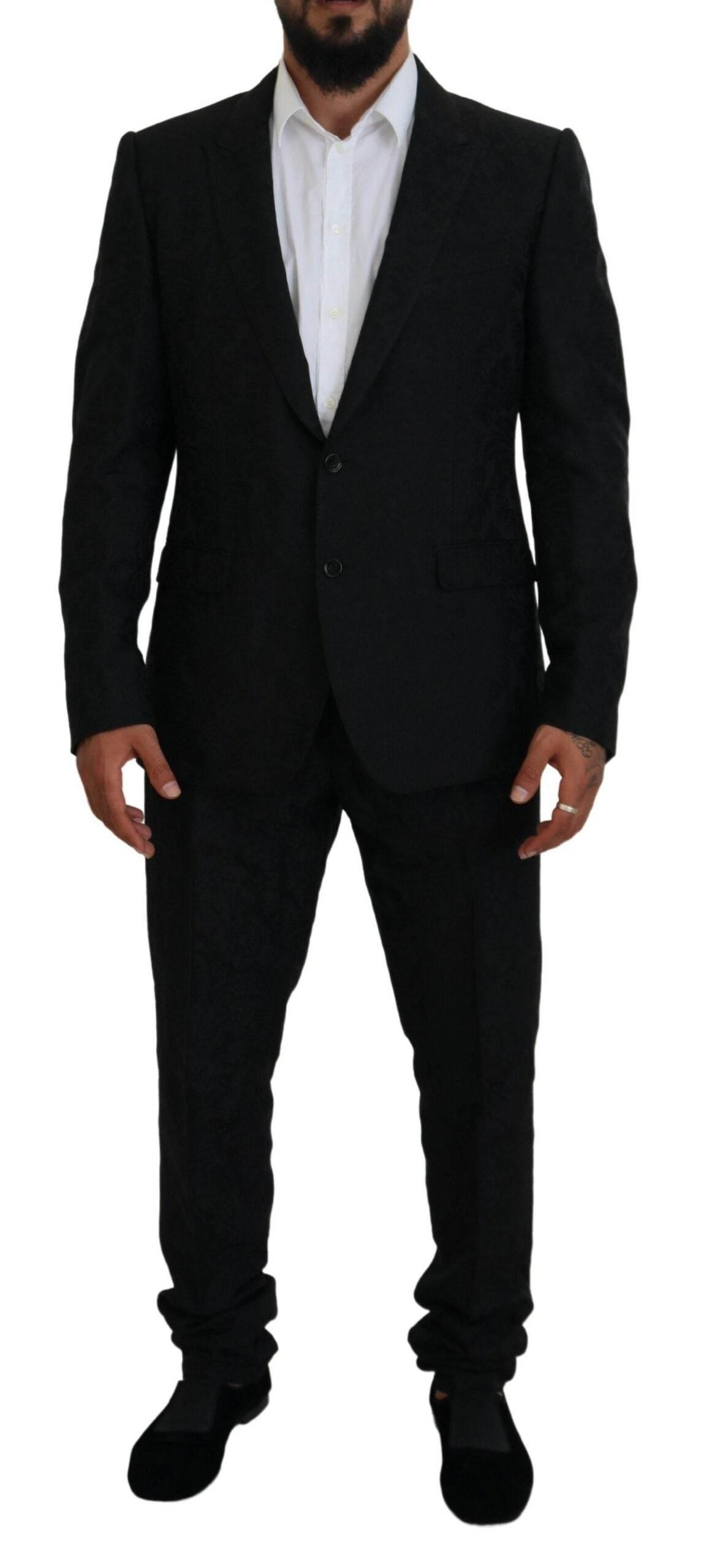 Dolce & Gabbana Black Single Breasted 2 Piece MARTINI Suit - Hilstor