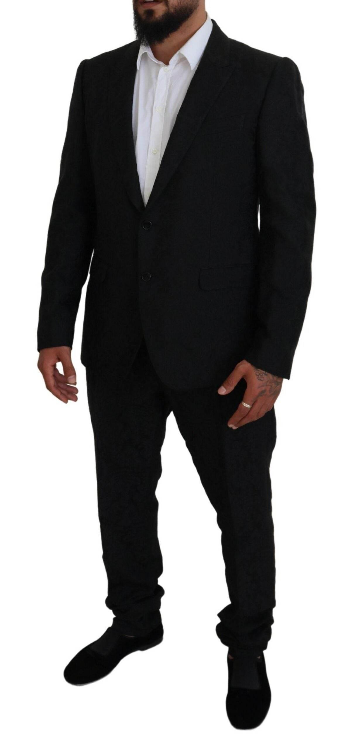 Dolce & Gabbana Black Single Breasted 2 Piece MARTINI Suit - Hilstor