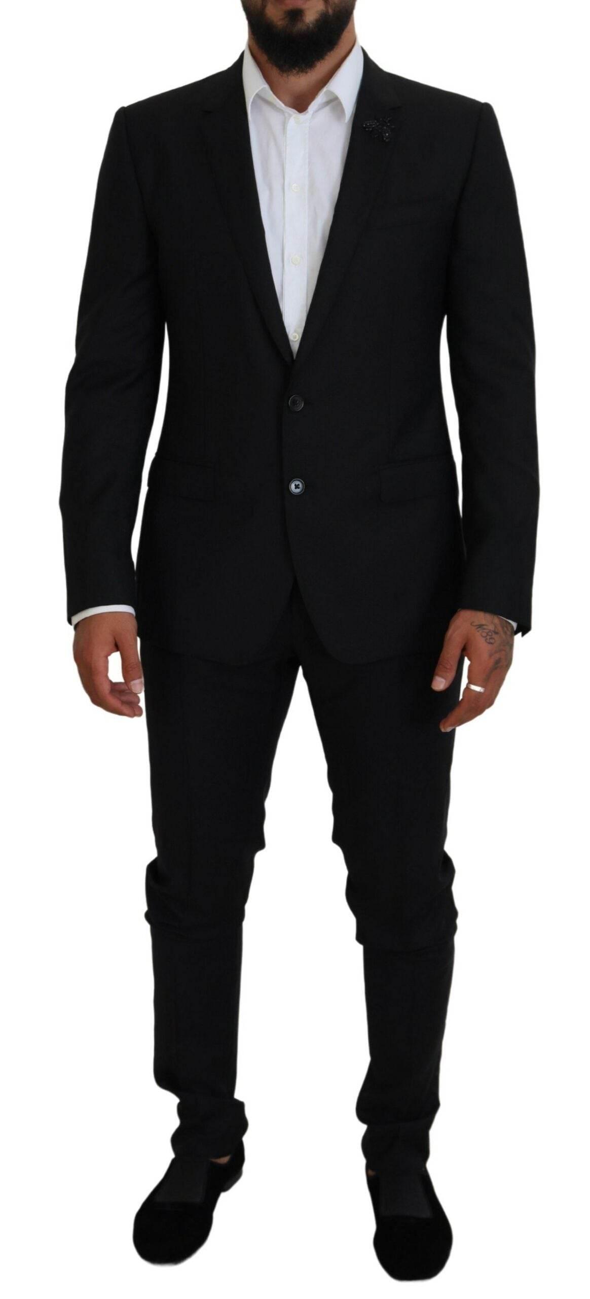 Dolce & Gabbana Black Single Breasted 2 Piece MARTINI Suit - Hilstor