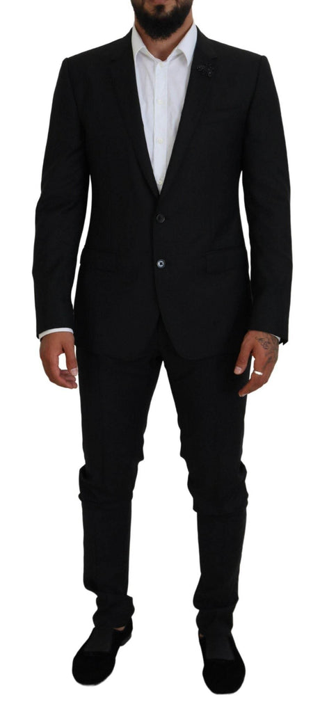 Dolce & Gabbana Black Single Breasted 2 Piece MARTINI Suit - Hilstor