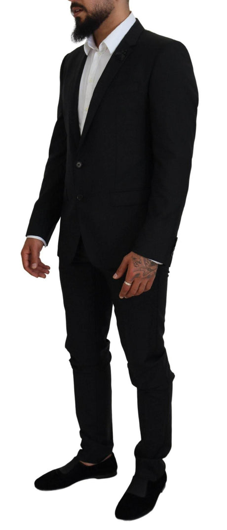 Dolce & Gabbana Black Single Breasted 2 Piece MARTINI Suit - Hilstor
