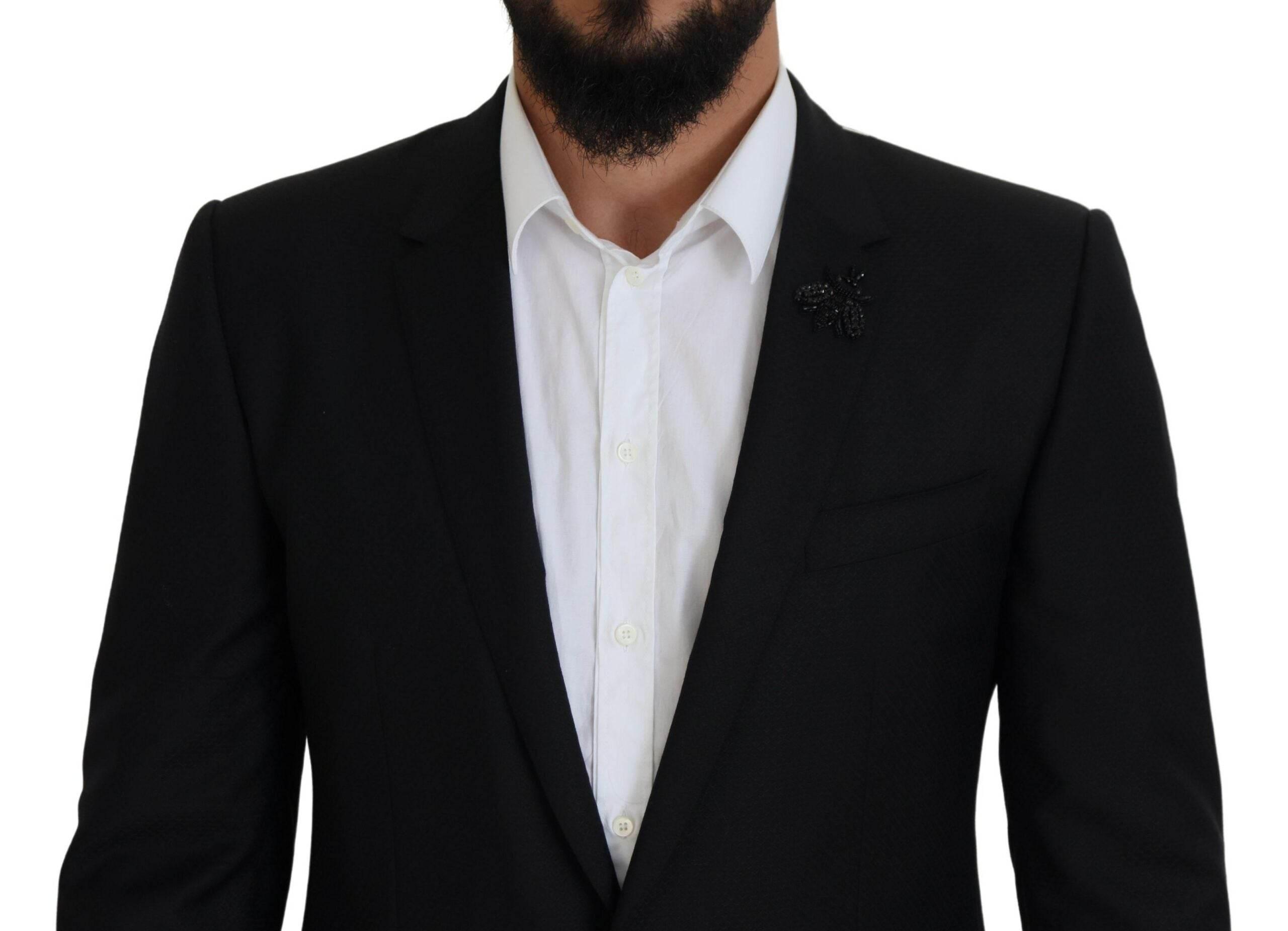 Dolce & Gabbana Black Single Breasted 2 Piece MARTINI Suit - Hilstor