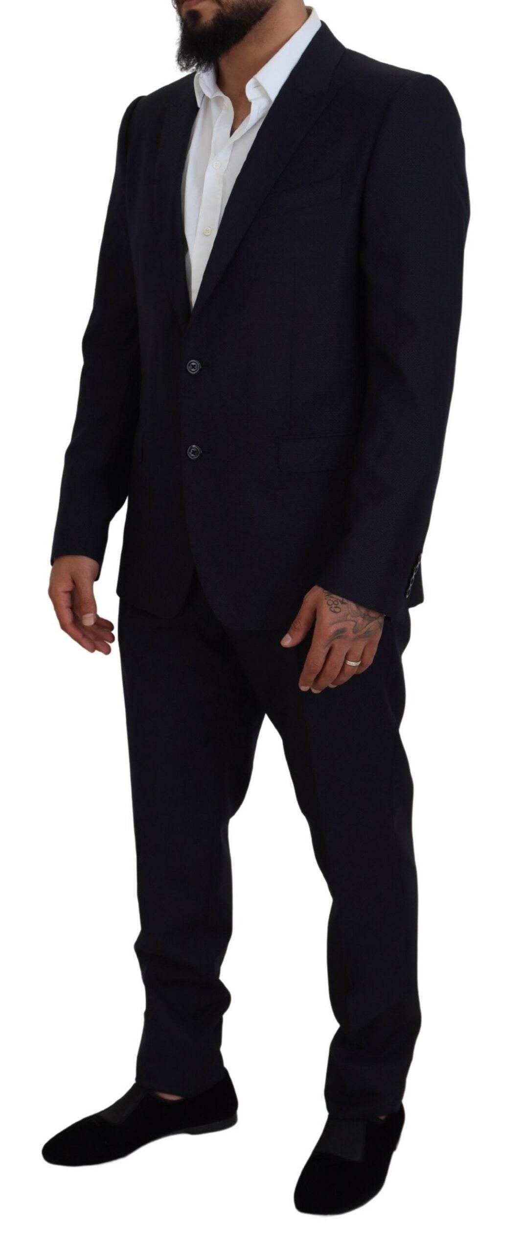 Dolce & Gabbana Blue Single Breasted 2 Piece MARTINI Suit - Hilstor