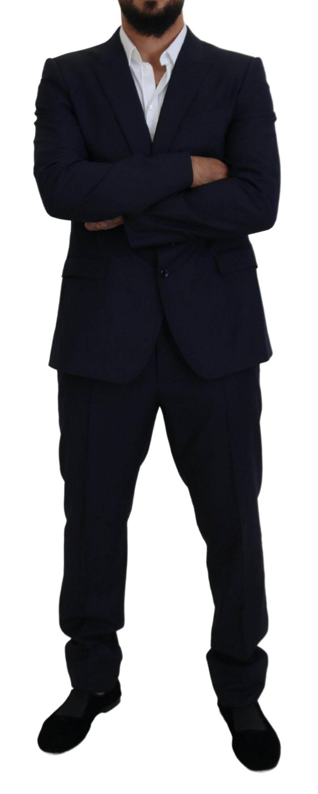 Dolce & Gabbana Blue Single Breasted 2 Piece MARTINI Suit - Hilstor