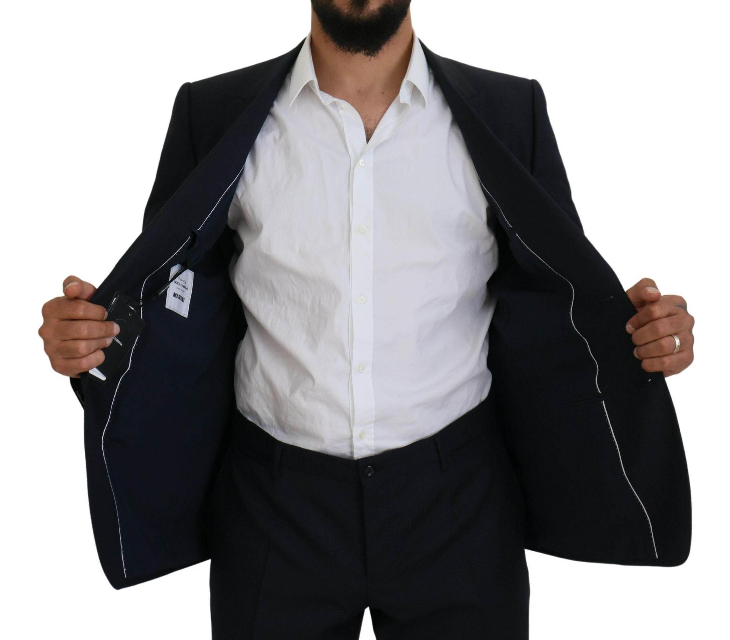 Dolce & Gabbana Blue Single Breasted 2 Piece MARTINI Suit - Hilstor
