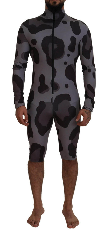 Dolce & Gabbana Gray Patterned Polyester Wetsuit Swimwear - Hilstor