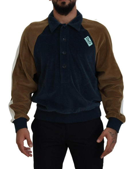 Dolce & Gabbana Multicolor Cotton Collared Pullover Sweater - Hilstor