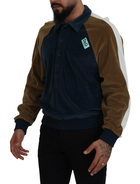 Dolce & Gabbana Multicolor Cotton Collared Pullover Sweater - Hilstor