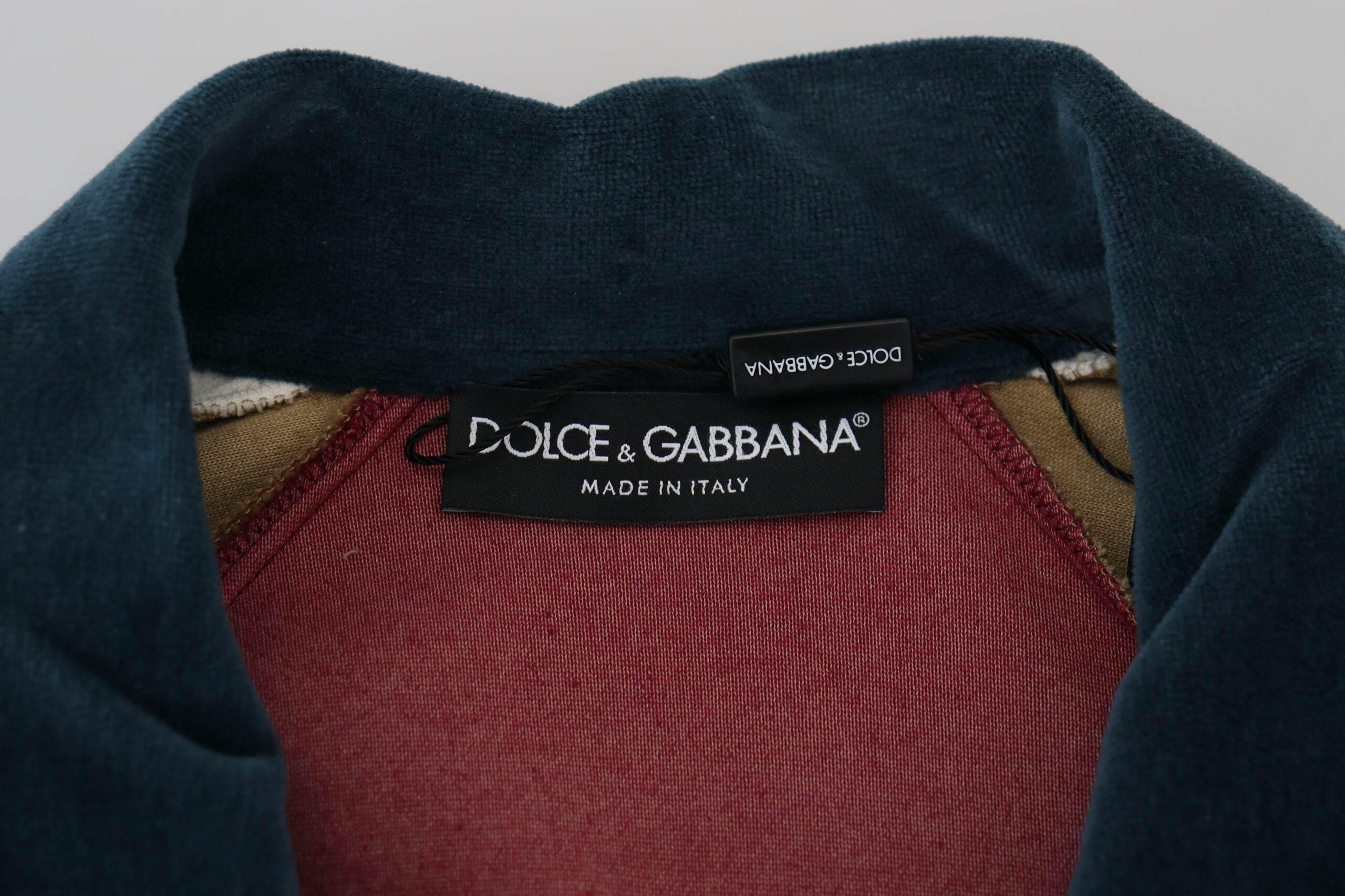Dolce & Gabbana Multicolor Cotton Collared Pullover Sweater - Hilstor