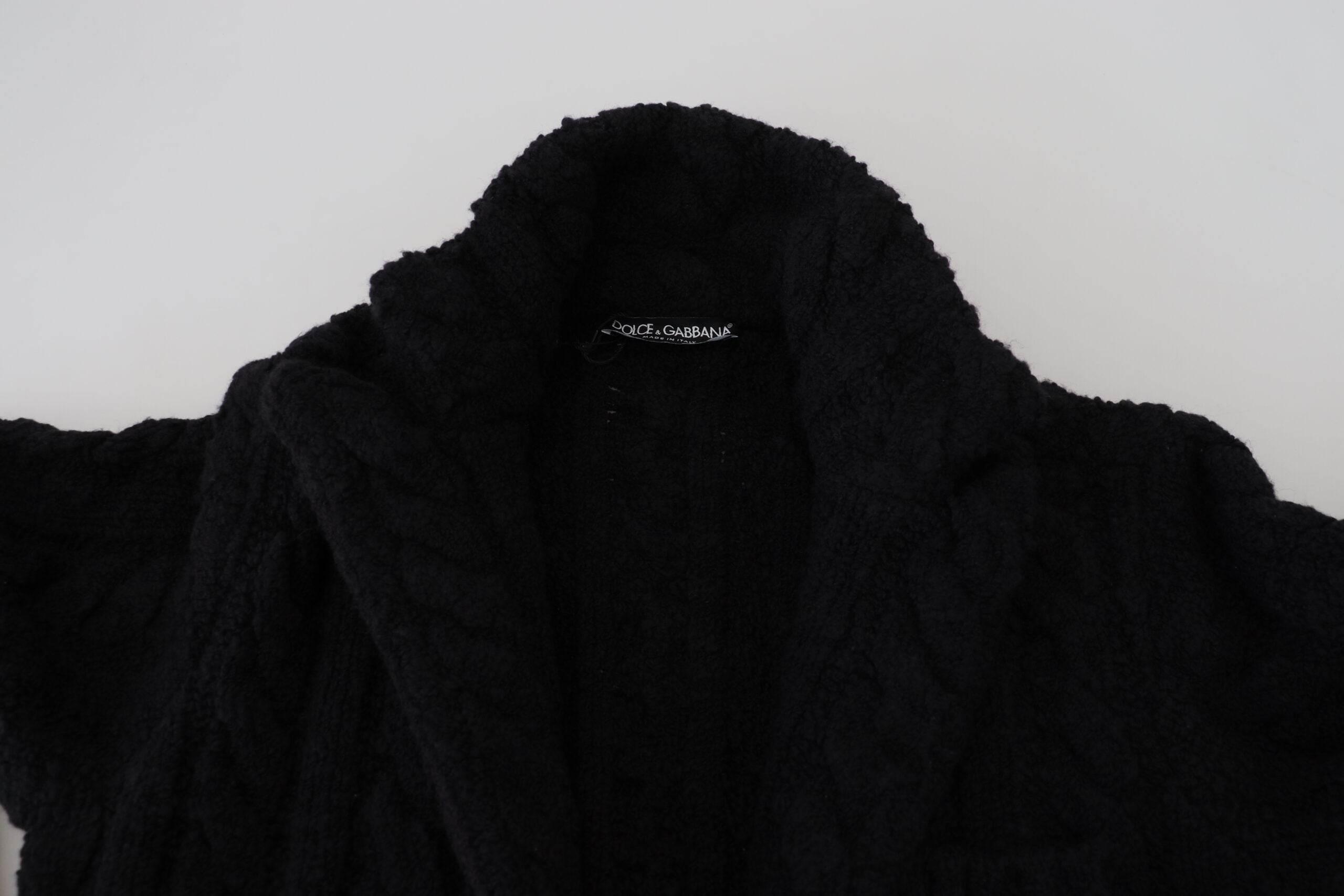Dolce & Gabbana Black Wool Knit Button Cardigan Sweater - Hilstor