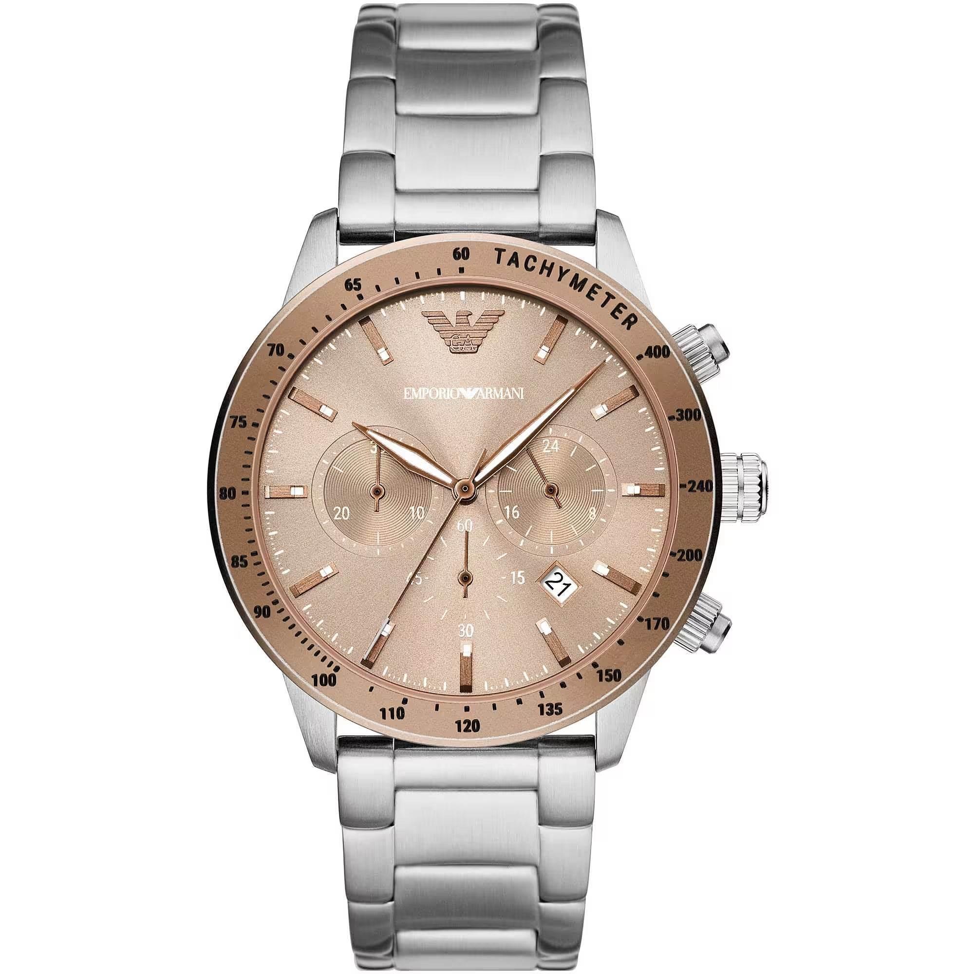 Emporio Armani Classic Chronograph Steel Men's Watch - Hilstor