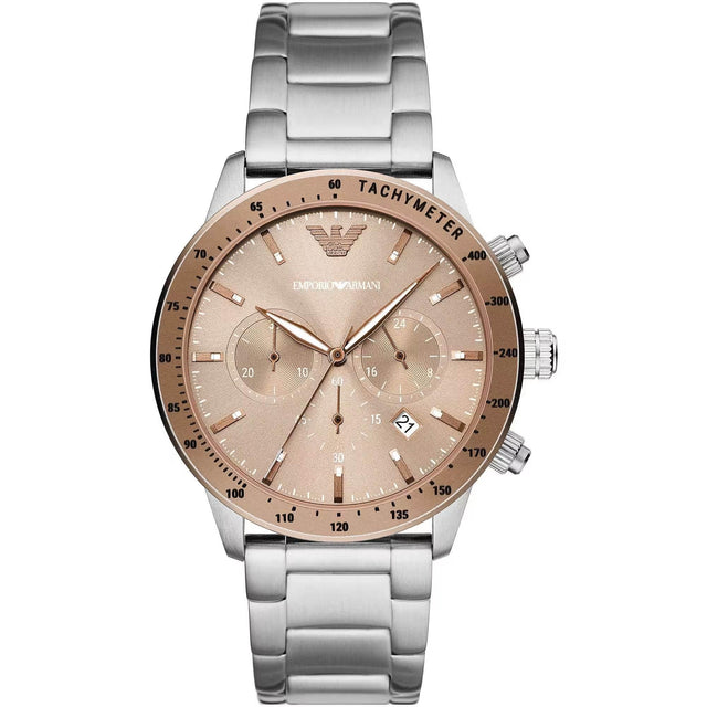 Emporio Armani Classic Chronograph Steel Men's Watch - Hilstor