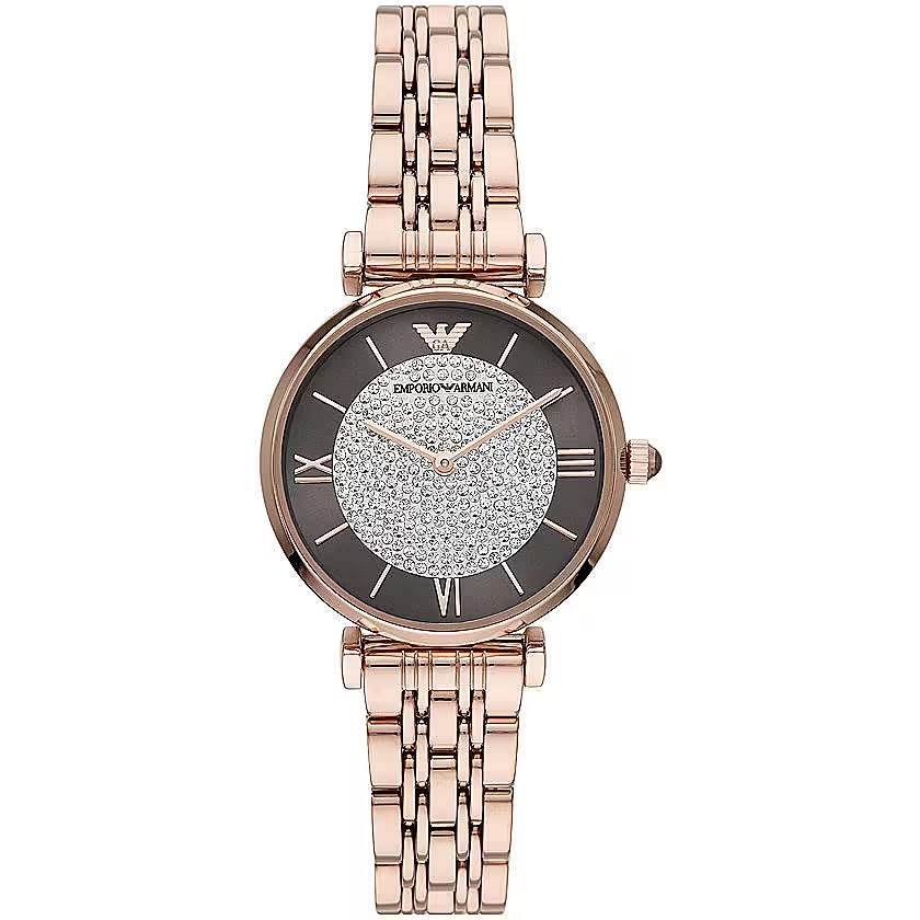 Emporio Armani Elegant Rose Gold-Tone Ladies Watch - Hilstor