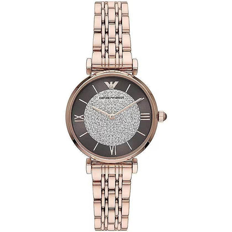 Emporio Armani Elegant Rose Gold-Tone Ladies Watch - Hilstor