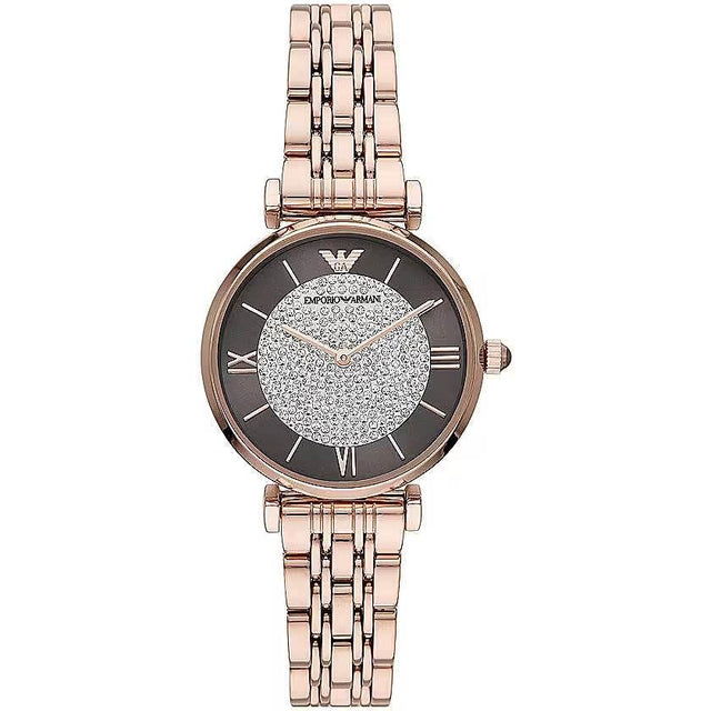 Emporio Armani Elegant Rose Gold-Tone Ladies Watch - Hilstor