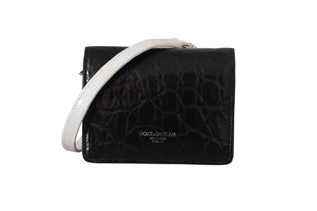 Dolce & Gabbana Blue Exotic Leather Bifold Wallet with Strap - Hilstor