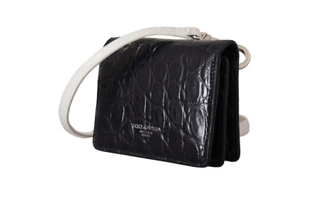 Dolce & Gabbana Blue Exotic Leather Bifold Wallet with Strap - Hilstor