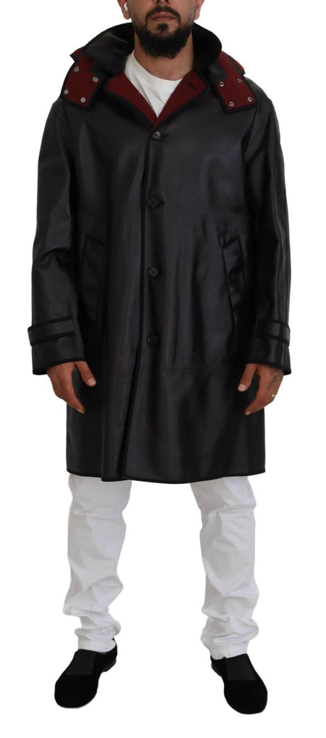 Dolce & Gabbana Black Trench Hooded Parka Cotton Jacket - Hilstor