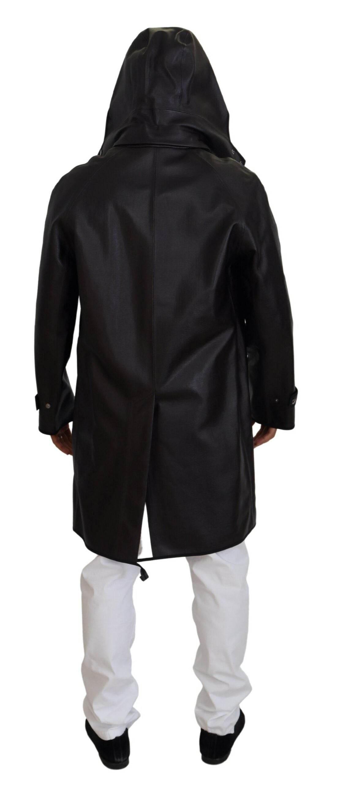 Dolce & Gabbana Black Trench Hooded Parka Cotton Jacket - Hilstor