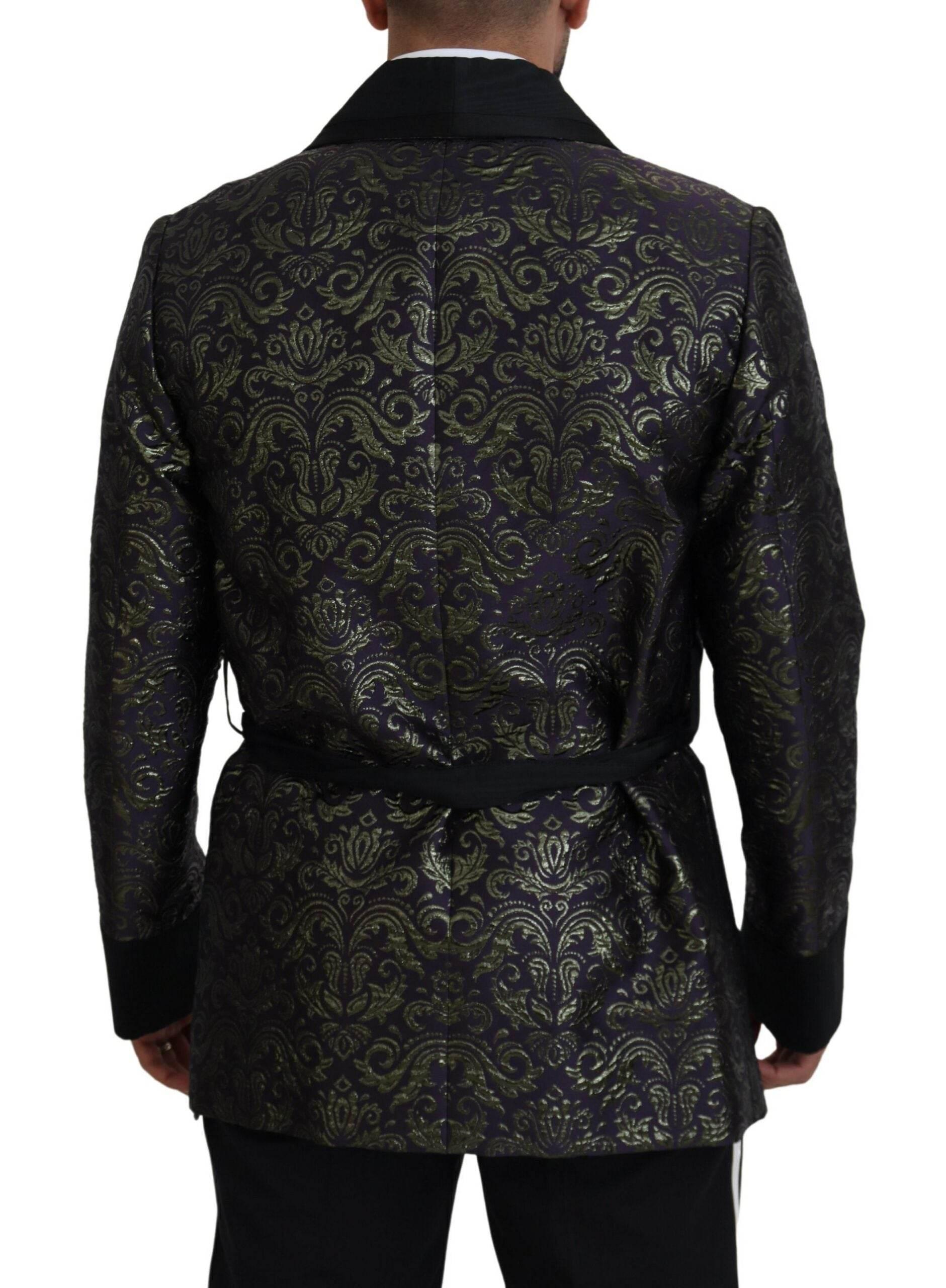 Dolce & Gabbana Gold Purple Baroque Jacket Blazer Robe - Hilstor