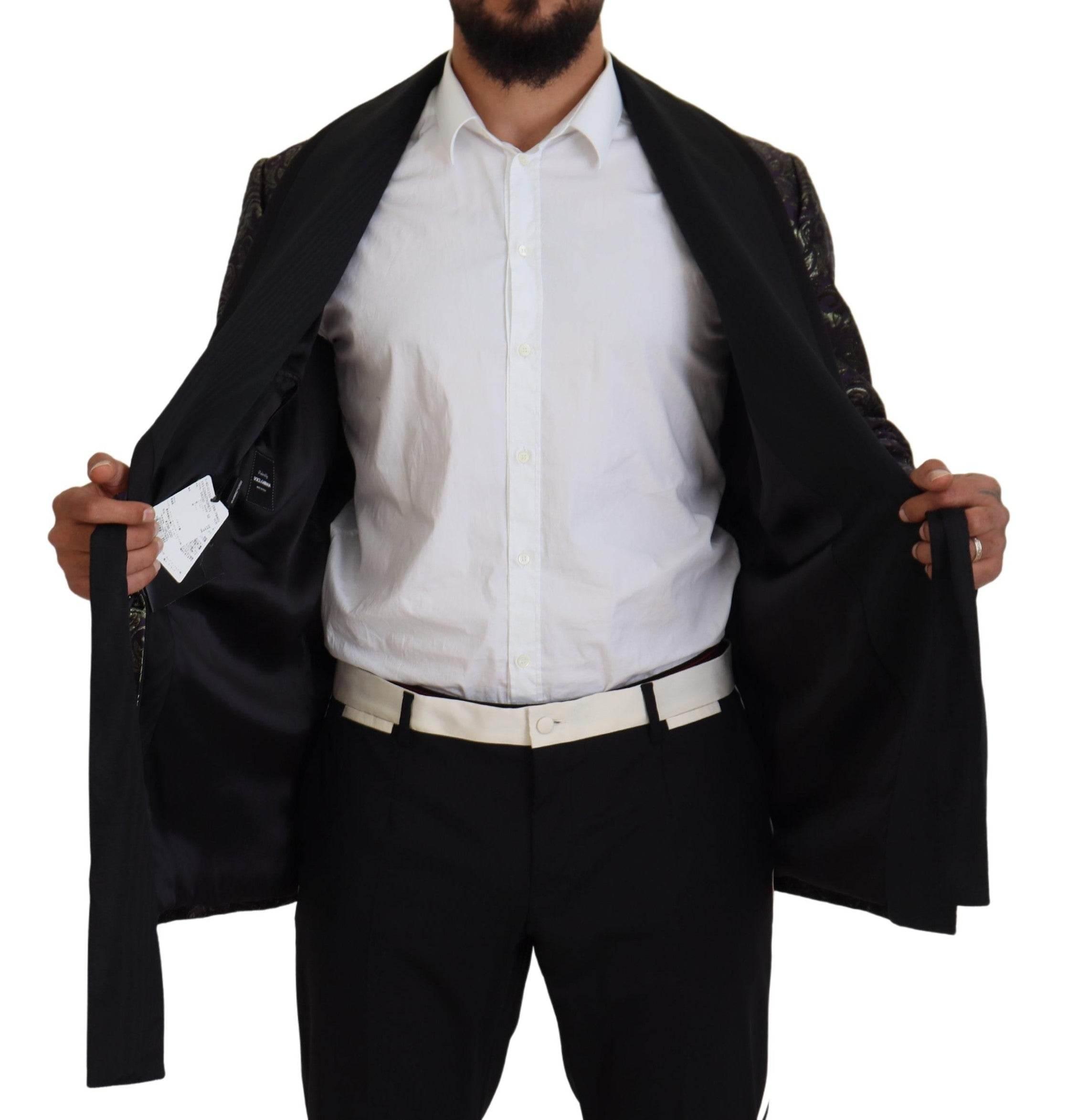 Dolce & Gabbana Gold Purple Baroque Jacket Blazer Robe - Hilstor